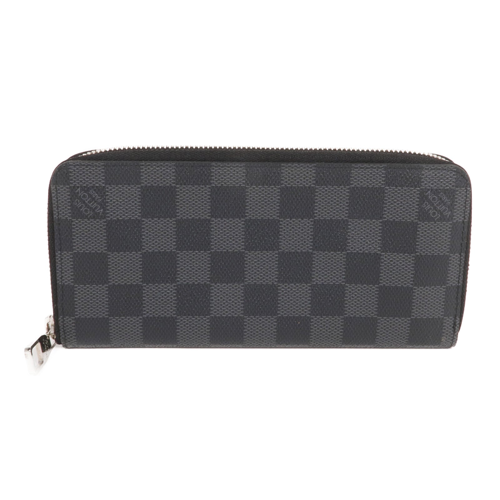 LOUIS VUITTON Damier Graphite Zippy Wallet Vertical銀扣長錢包