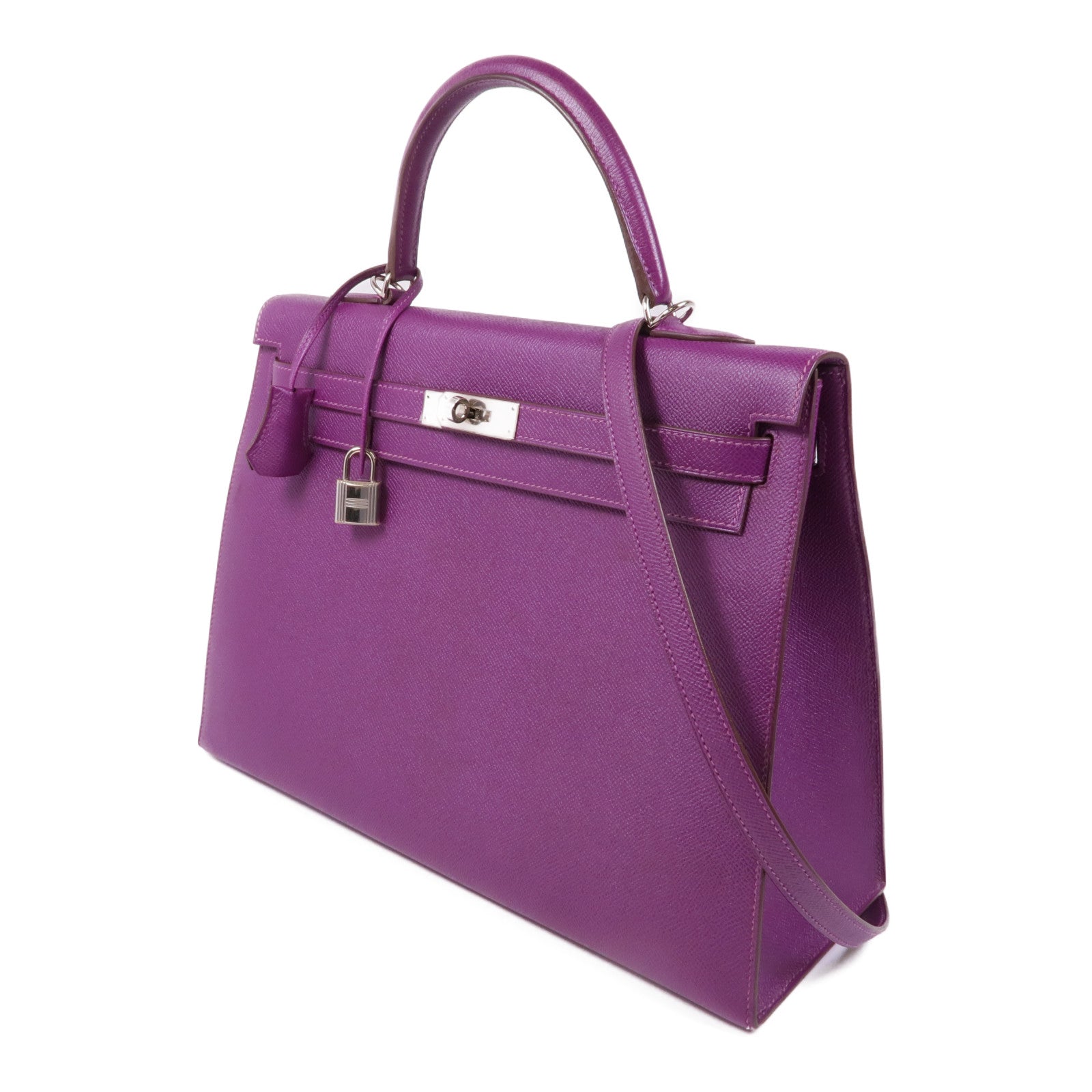 HERMES Epsom皮革Kelly 35銀扣手挽肩背兩用袋P9 Anemone