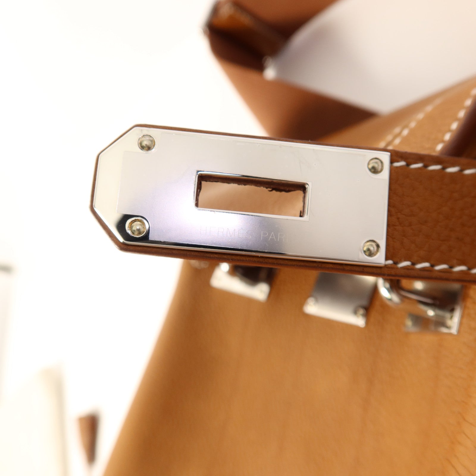 HERMES Barenia Faubourg皮革Hac A Dos銀扣背包Gold