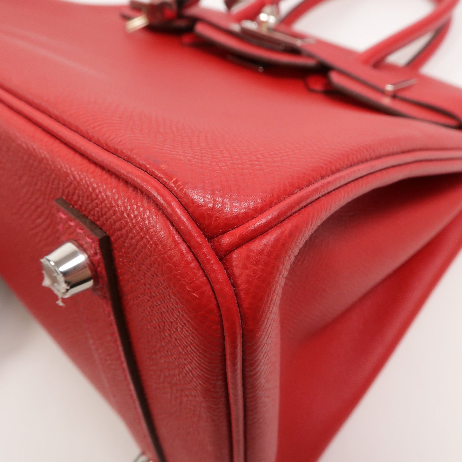 HERMES Epsom皮革Birkin 30手挽袋Rouge Casaque