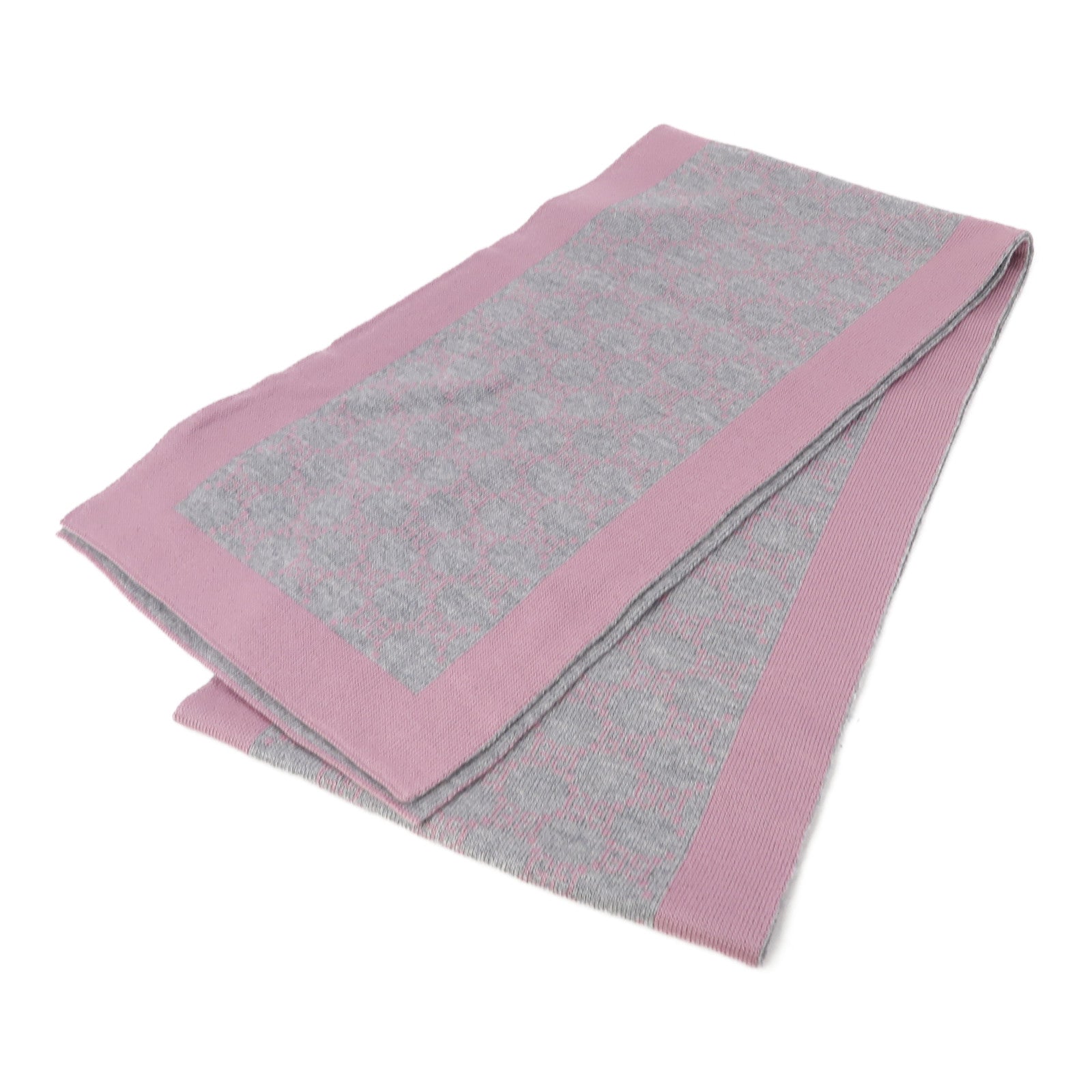 GUCCI 羊毛Scarf 23x180cm圍巾粉紅色/灰色