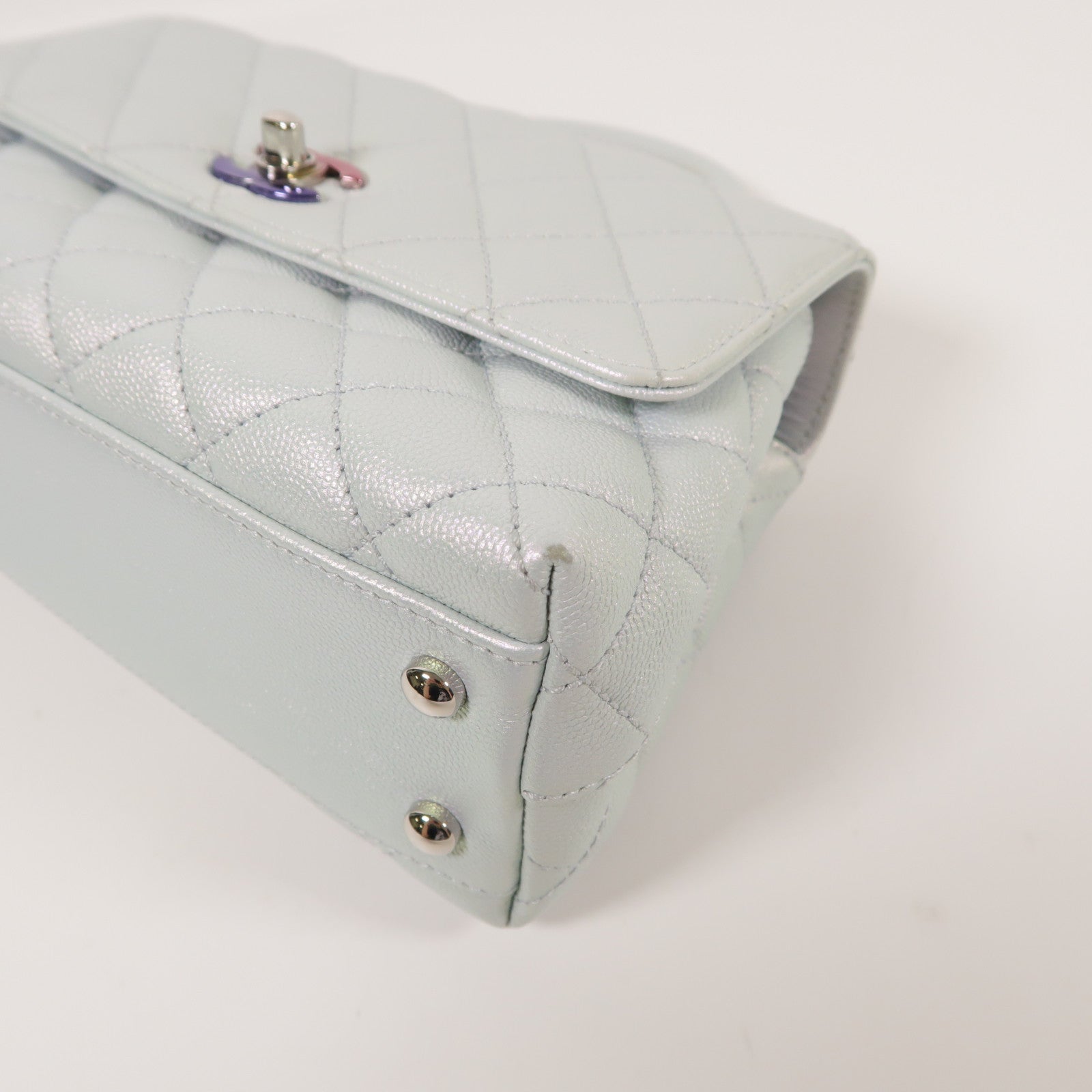 CHANEL 【激減優惠】牛皮皮革Co Co Handle銀扣鏈帶手挽肩背兩用袋