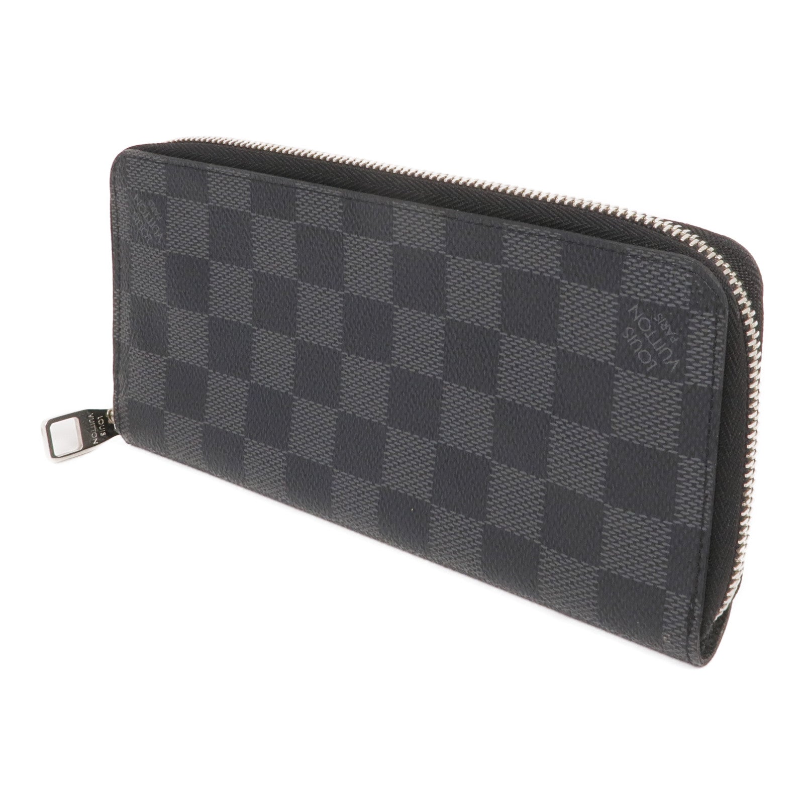 LOUIS VUITTON Damier Graphite Zippy Wallet Vertical銀扣長錢包
