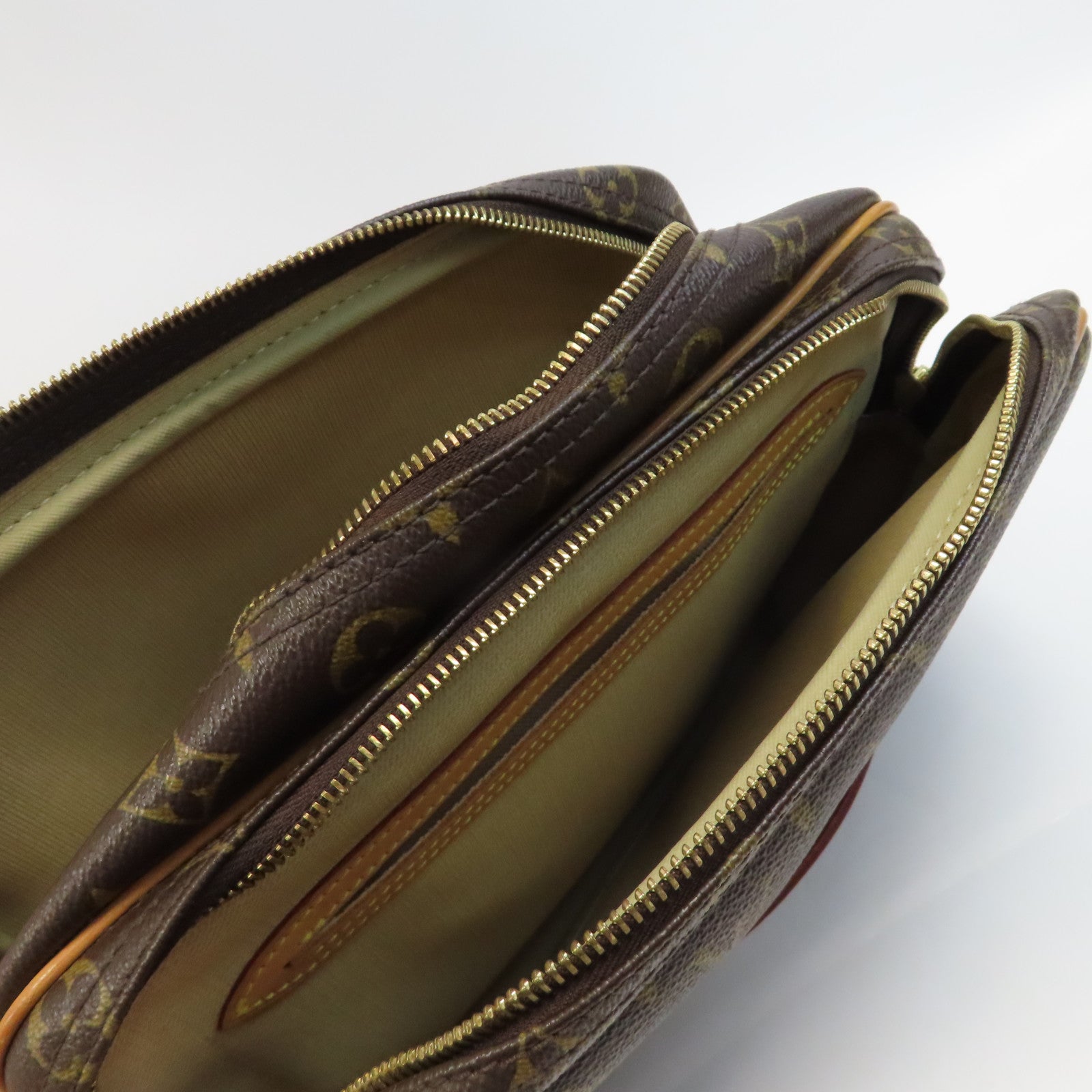 LOUIS VUITTON Monogram Reporter PM金扣肩背袋啡色