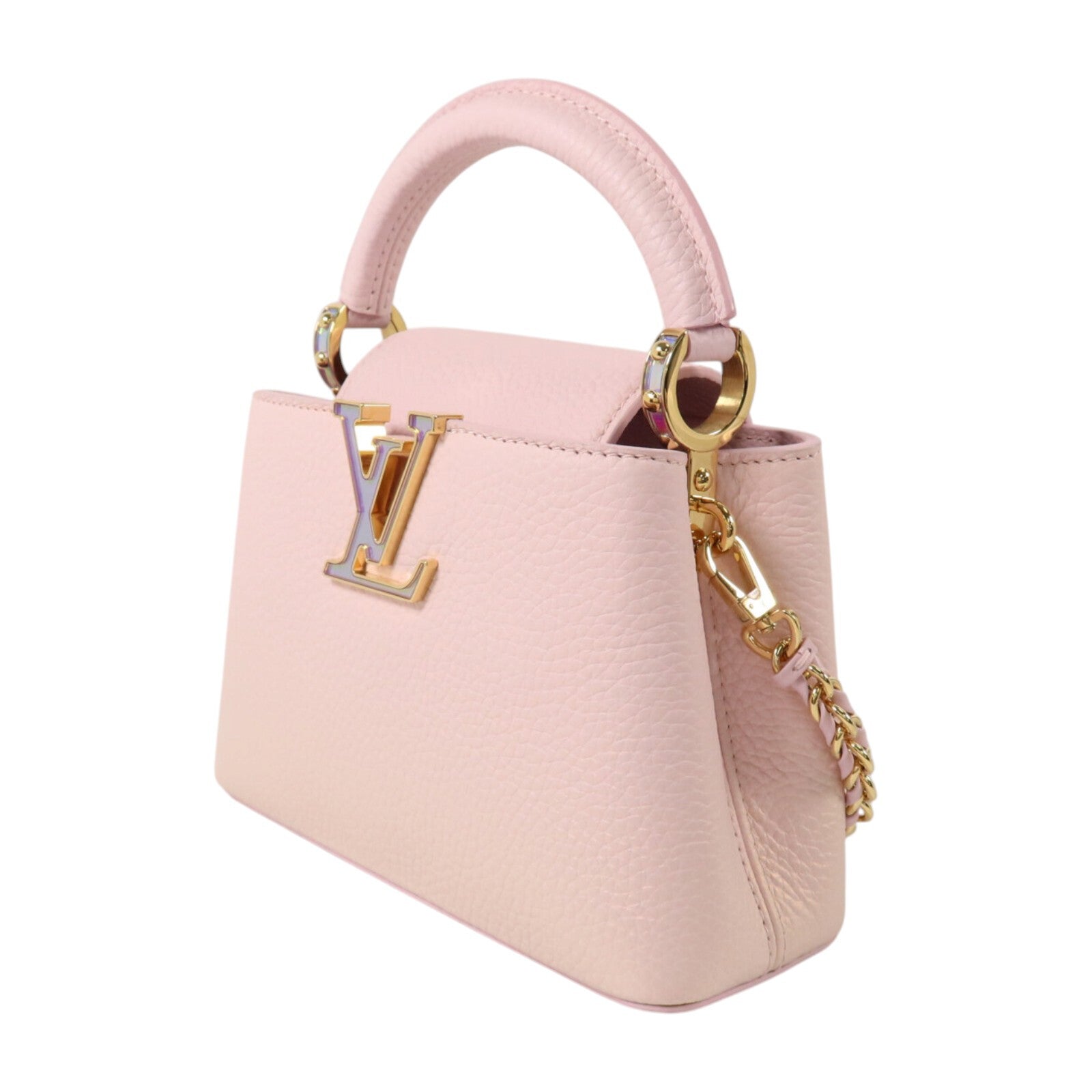 LOUIS VUITTON Taurillon Capucines Mini金扣手挽肩背兩用袋