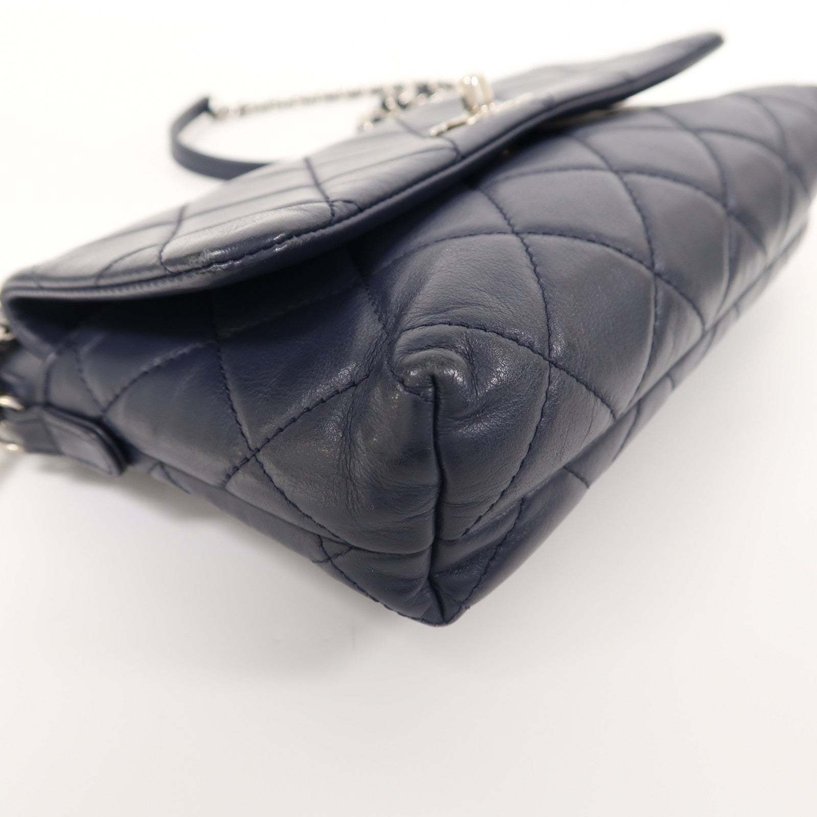 CHANEL (PRICE DOWN) Quilted CC SHW Chain Shoulder Bag Calfskin Leather Blue