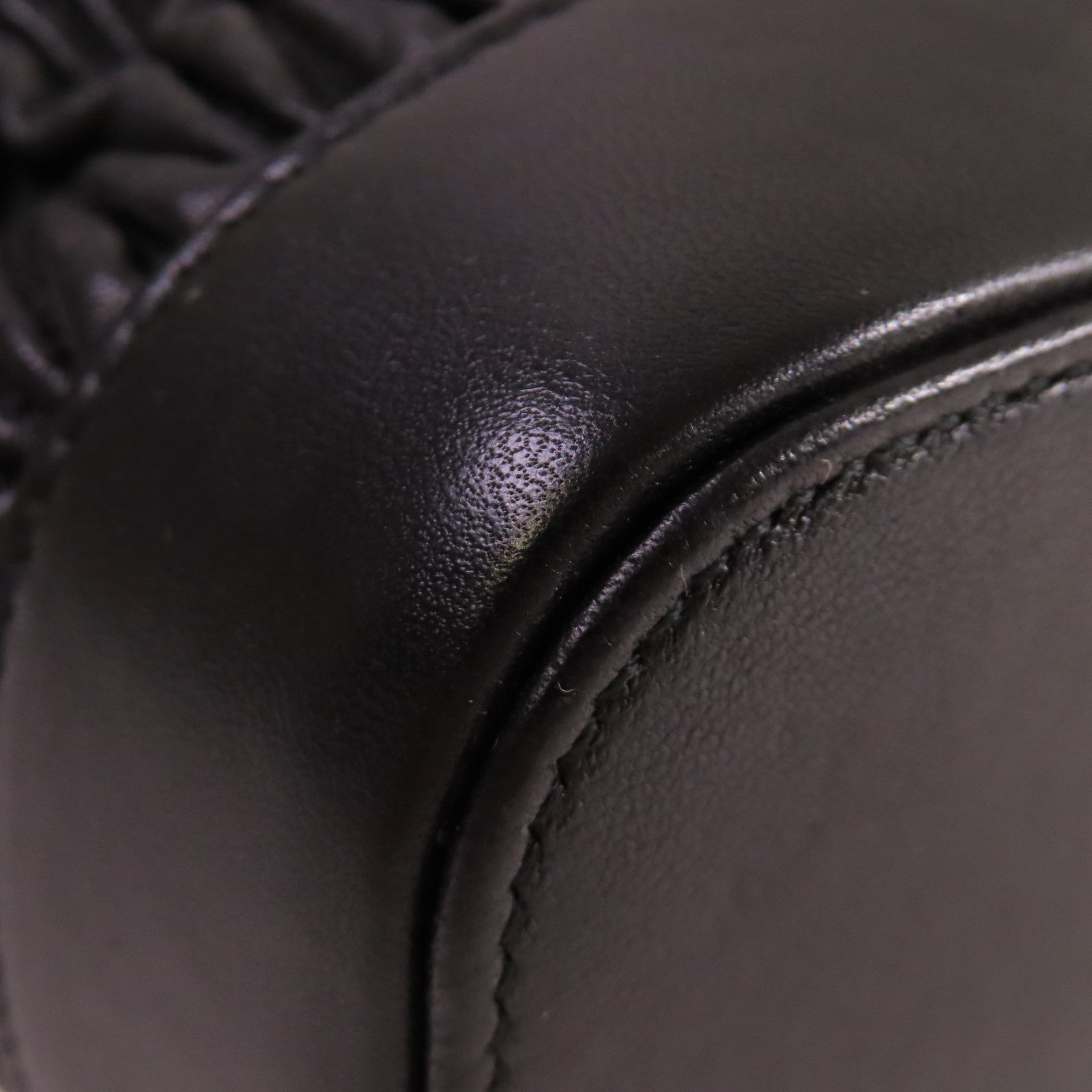 Miu Miu 羊皮皮革2Way Shoulder Bag/Vanity Case金扣手挽肩背兩用袋黑色