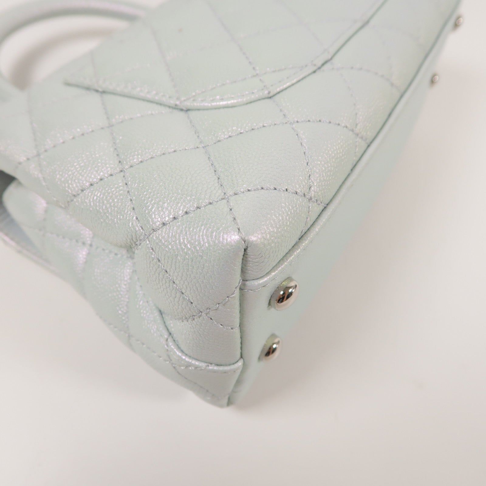 CHANEL 牛皮皮革Co Co Handle銀扣鏈帶手挽肩背兩用袋