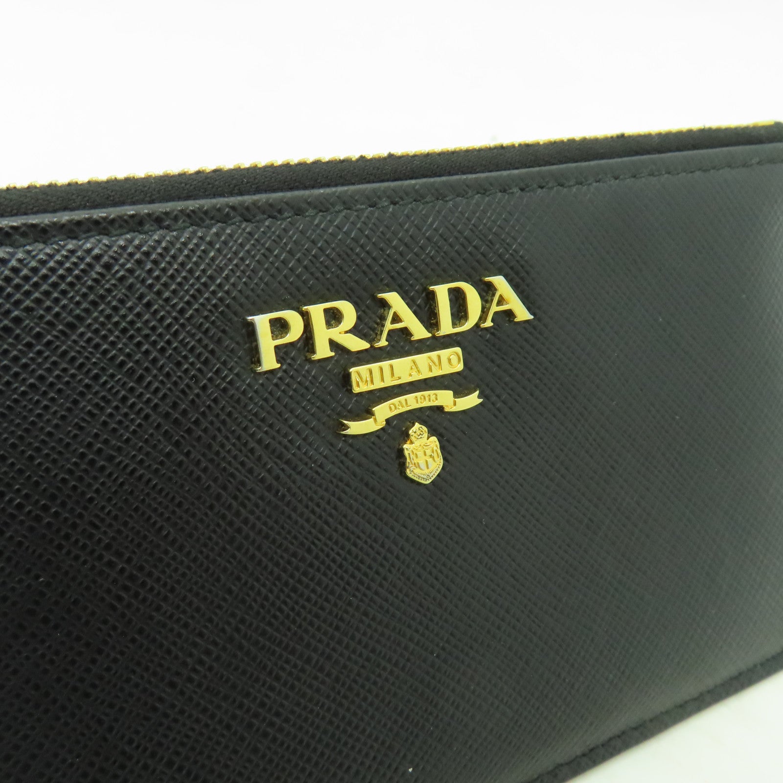PRADA 牛皮皮革Card Case金扣卡片套黒色