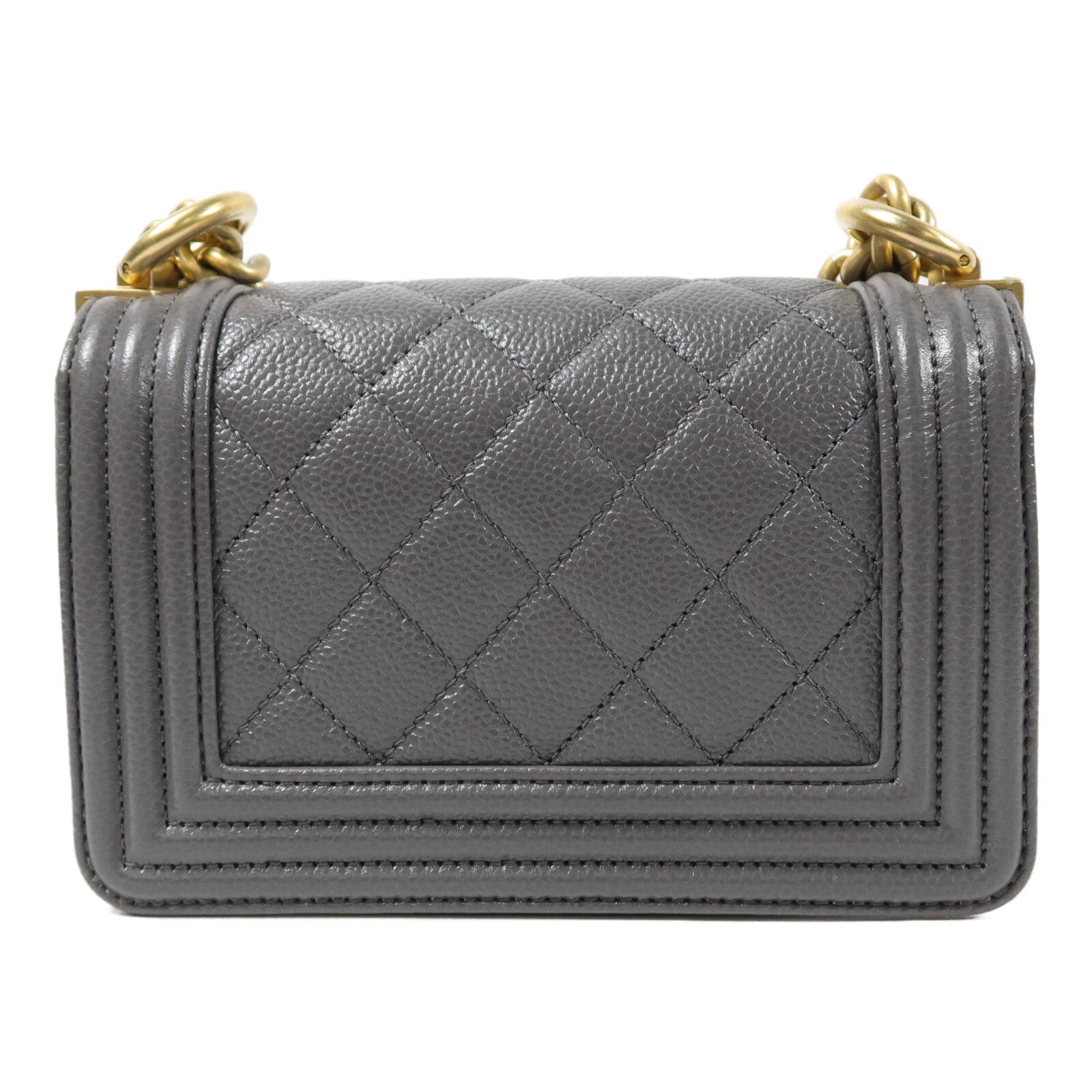 CHANEL 牛皮皮革Mini Boy鏈帶肩背袋