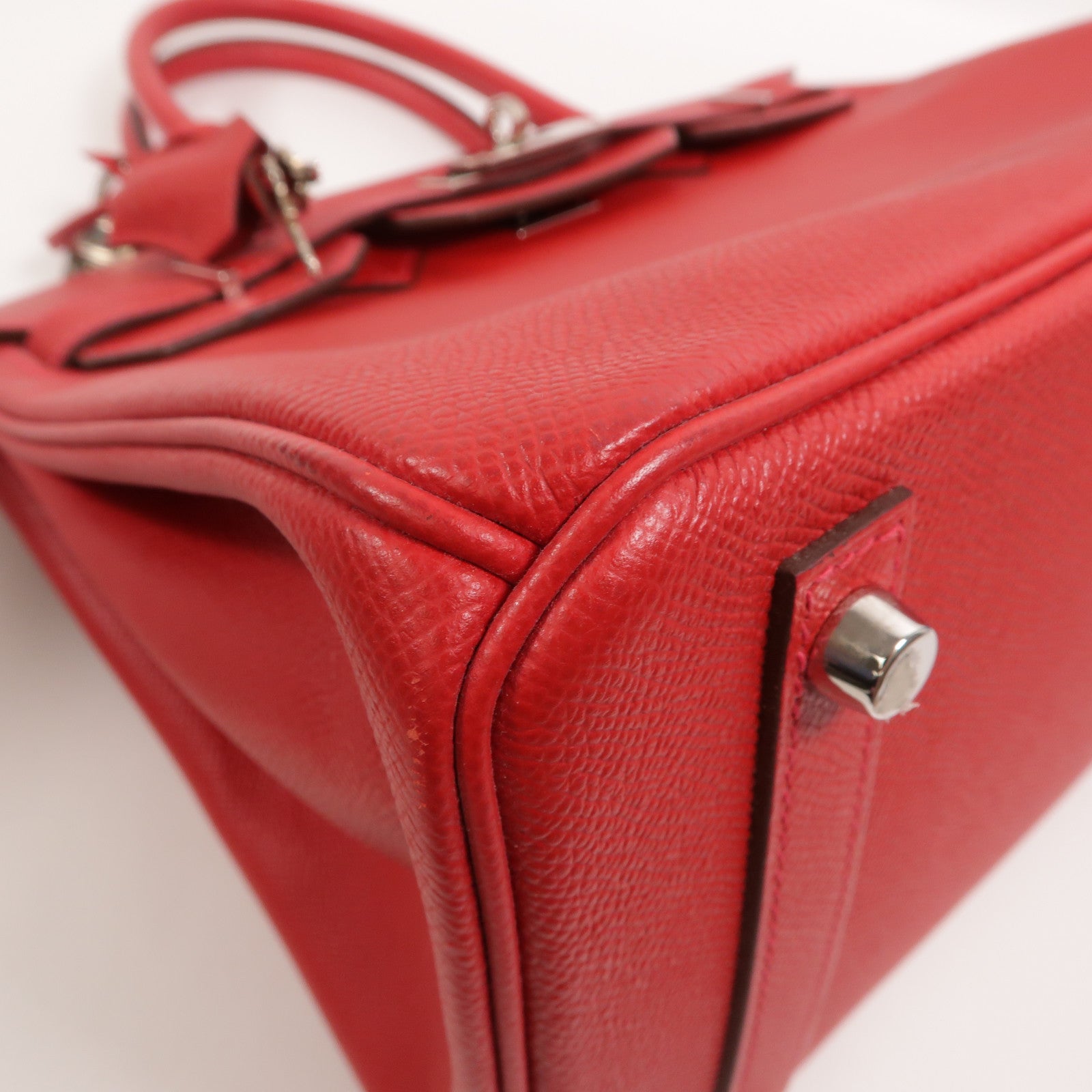 HERMES Epsom皮革Birkin 30手挽袋Rouge Casaque
