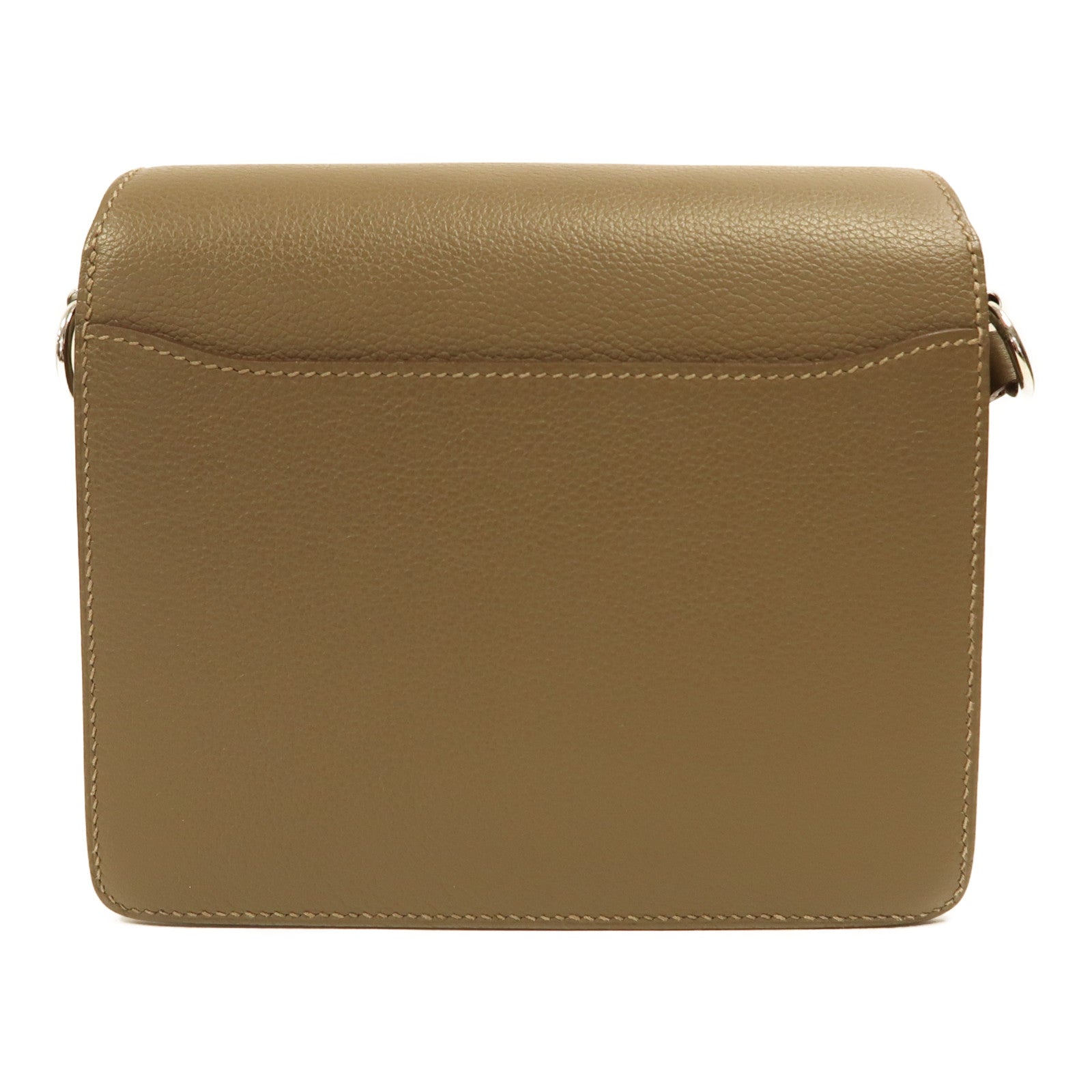 HERMES Evercolor皮革Mini Roulis銀扣肩背袋威瑪犬米色