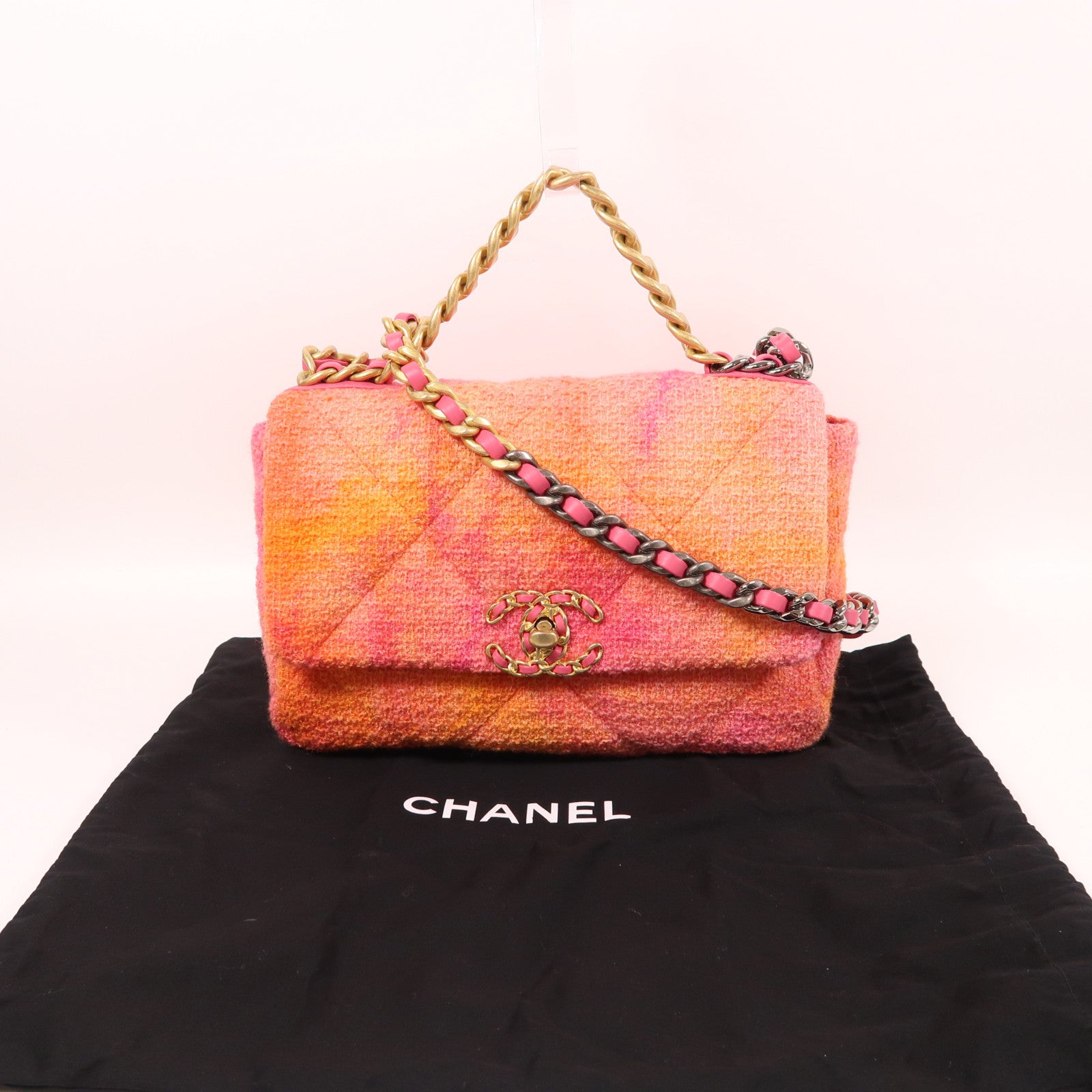 CHANEL 粗花呢C19 Shoulder Bag手挽肩背兩用袋
