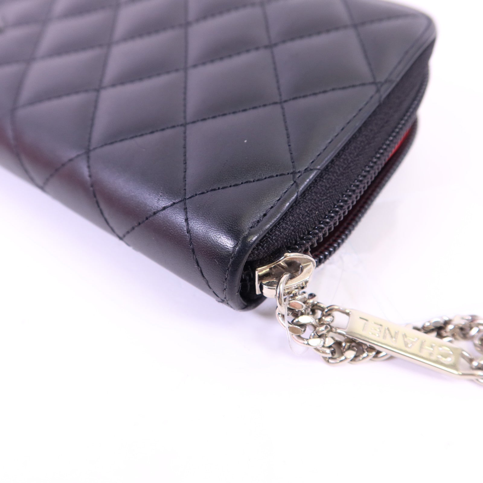 CHANEL 【激減優惠】牛皮皮革Cambon Wallet銀扣長錢包