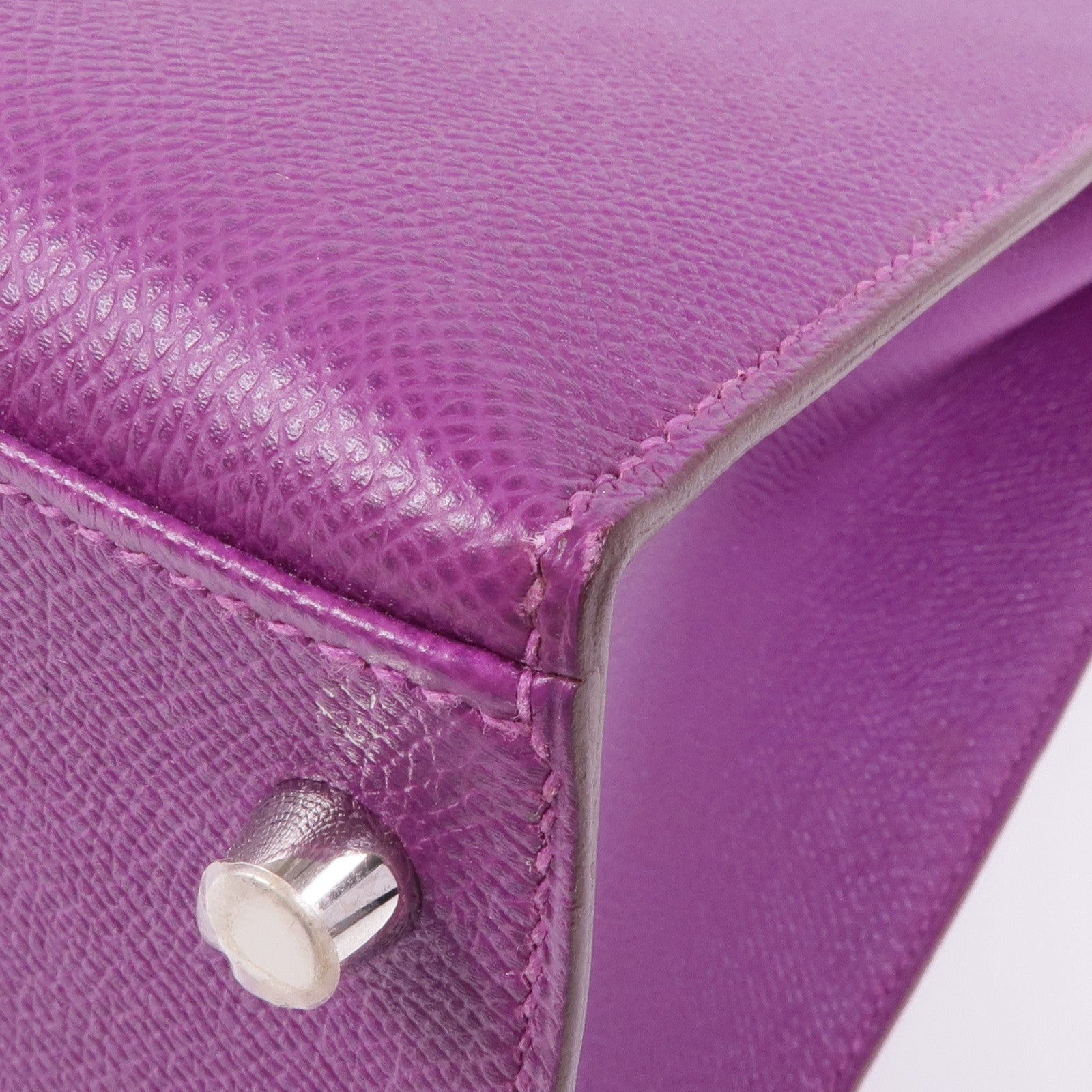 HERMES Epsom皮革Kelly 35銀扣手挽肩背兩用袋P9 Anemone