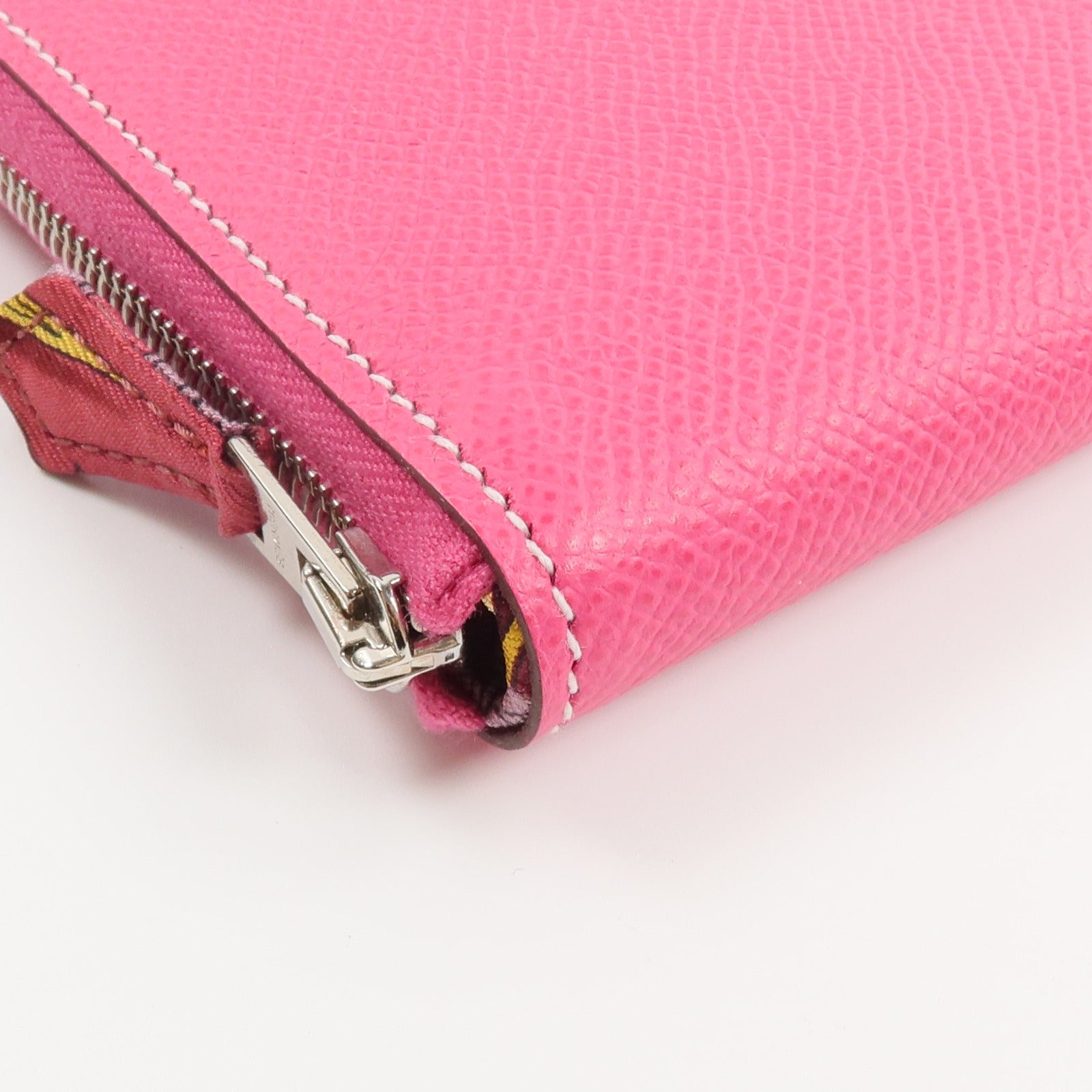 HERMES 【激減優惠】Epsom皮革Silk In Long Wallet長錢包Rose Tyrien