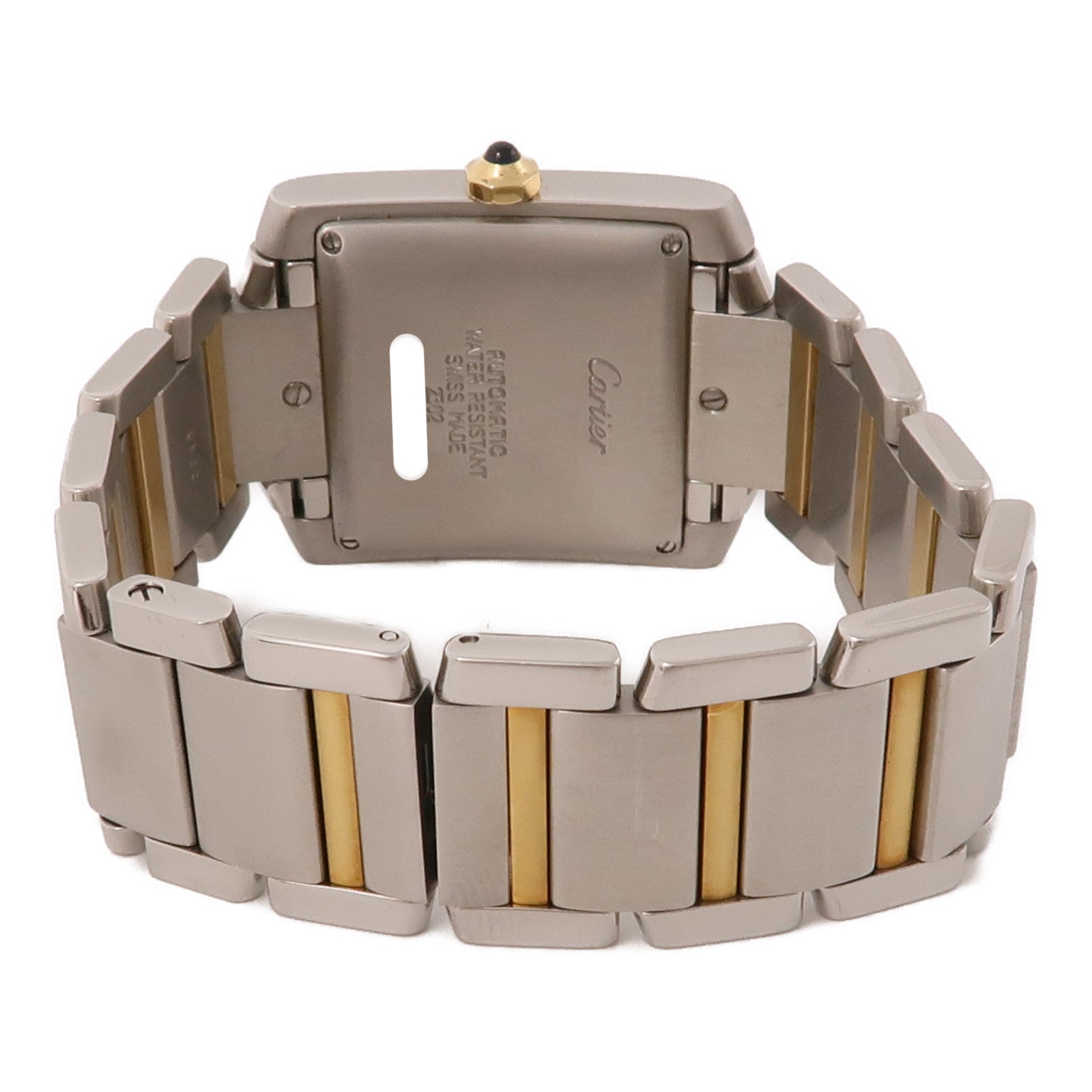 CARTIER Tank Francaise LM 18K黃金/不鏽鋼手錶自動機芯米色