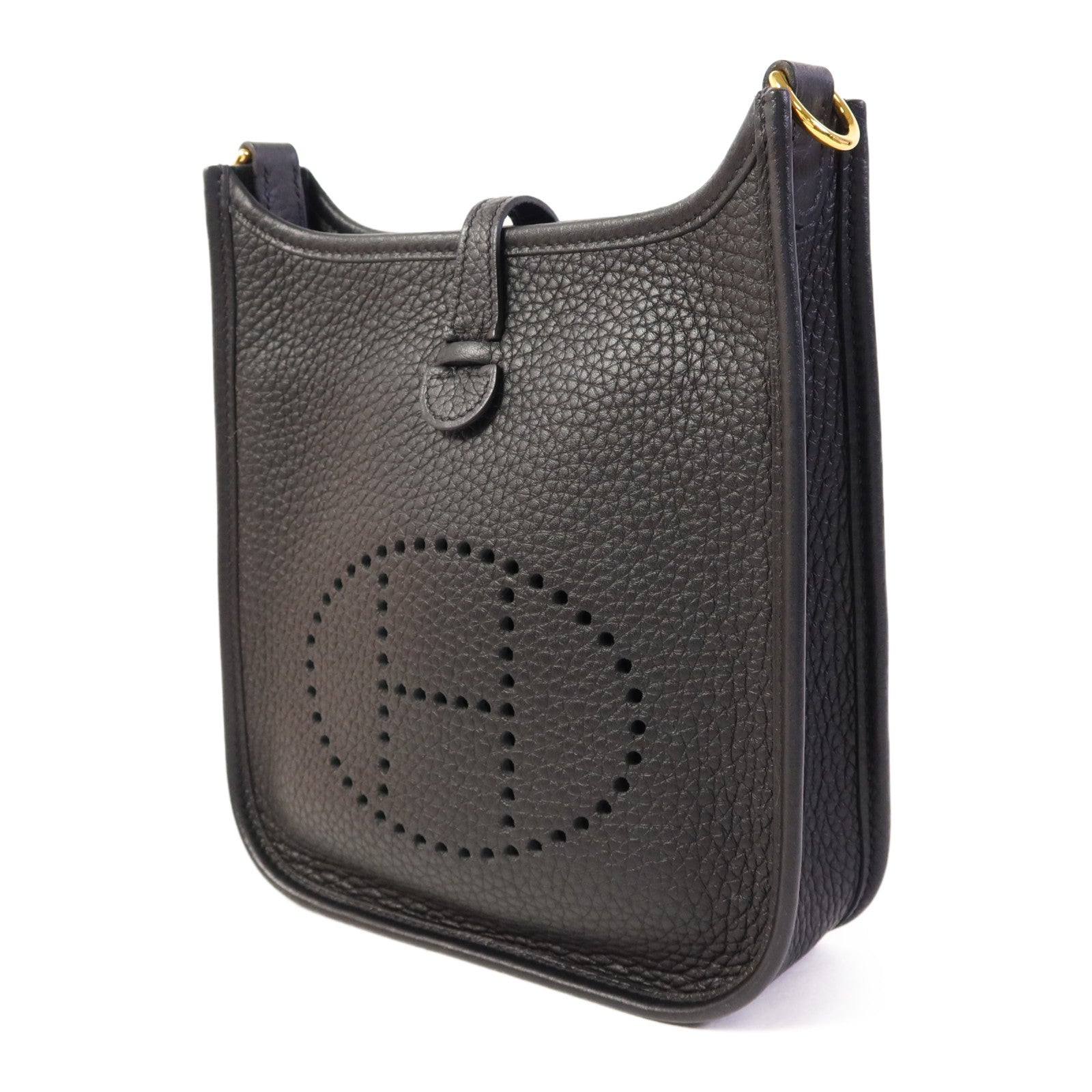 HERMES Clemence皮革Evelyne TPM金扣肩背袋Noir