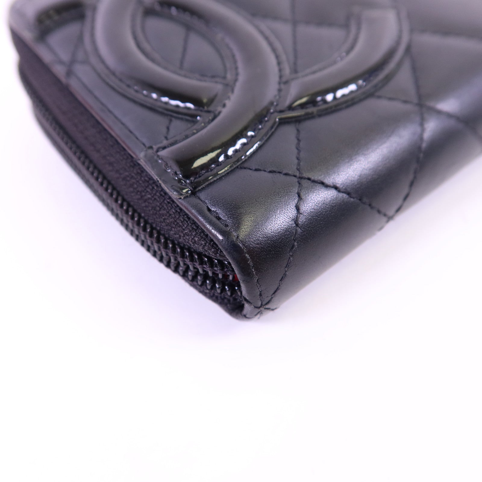 CHANEL 【激減優惠】牛皮皮革Cambon Wallet銀扣長錢包