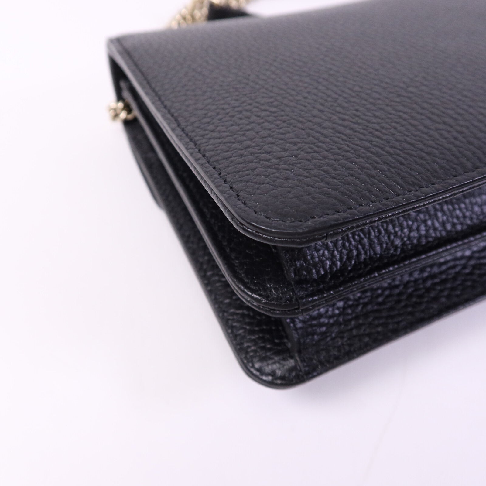 GUCCI 牛皮皮革Interlock G金扣鏈帶肩背袋