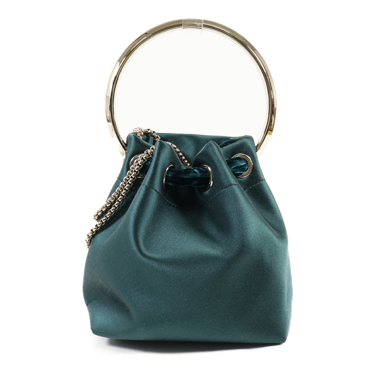JIMMY CHOO Velvet/Satin Bon Bon Mini Bag金扣手挽肩背兩用袋