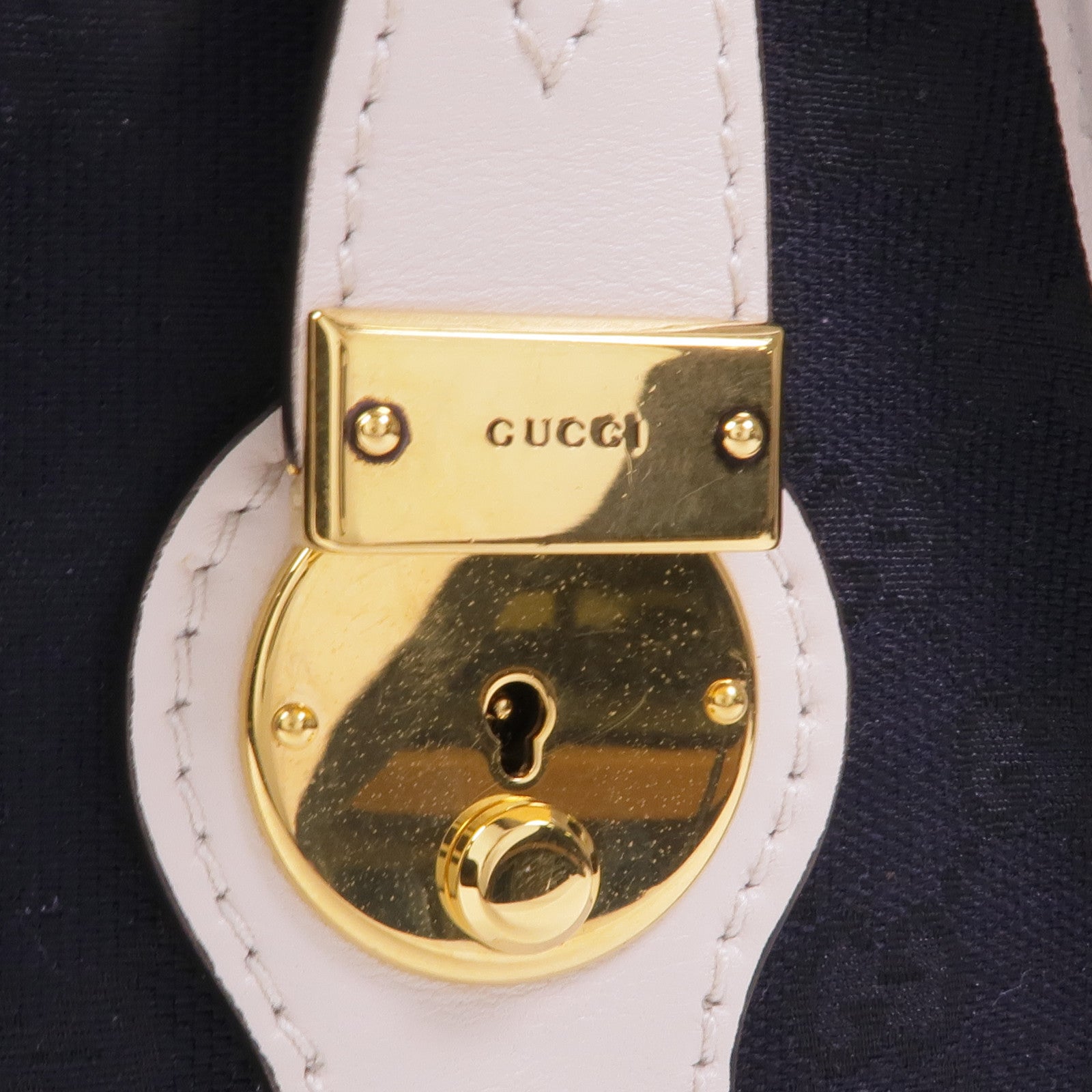 GUCCI 帆布/牛皮皮革2 Way Shoulder金扣手挽肩背兩用袋