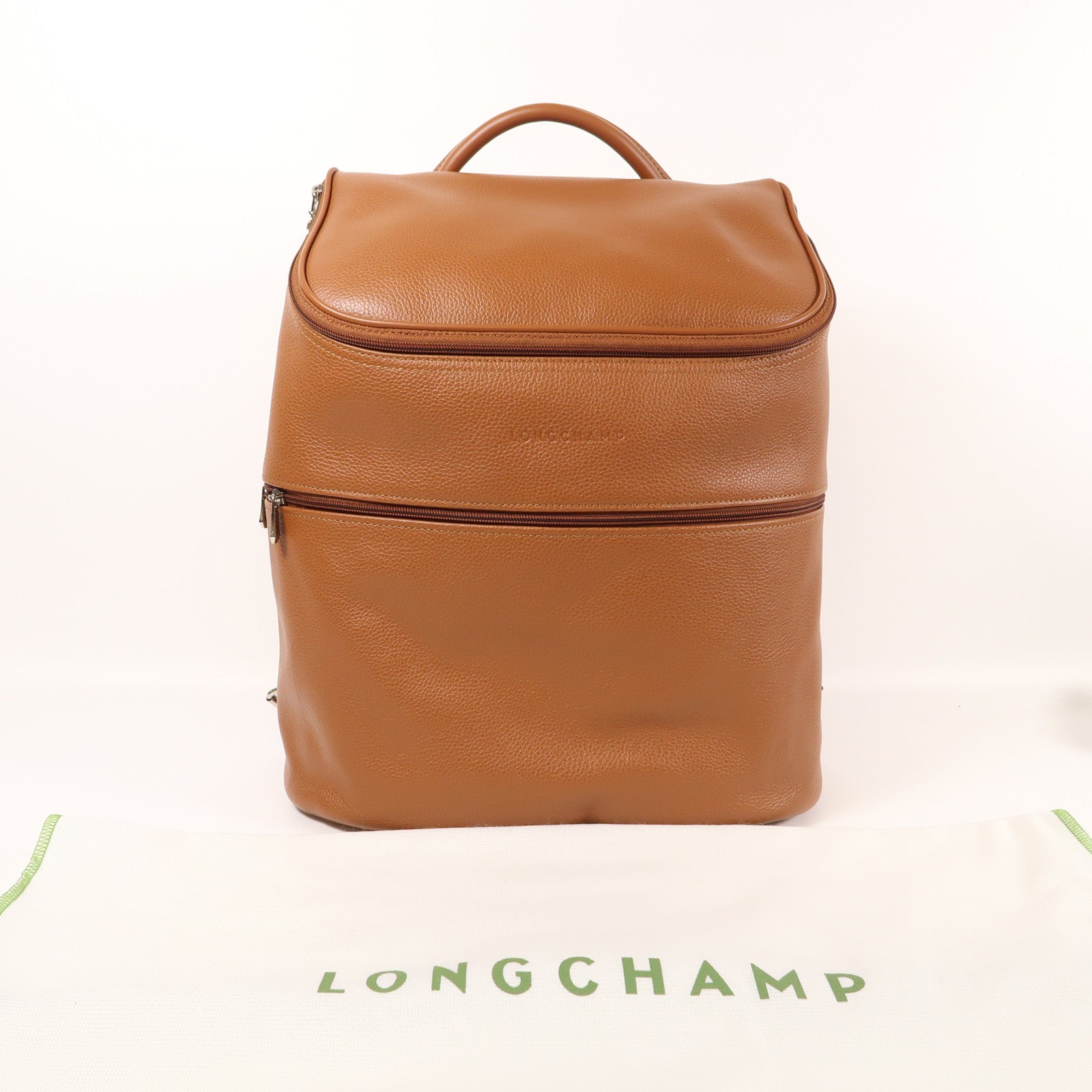 Longchamp 皮革Backpack銀扣背包