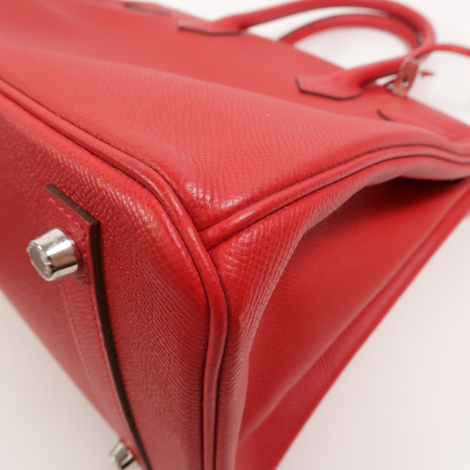 HERMES Epsom皮革Birkin 30手挽袋Rouge Casaque