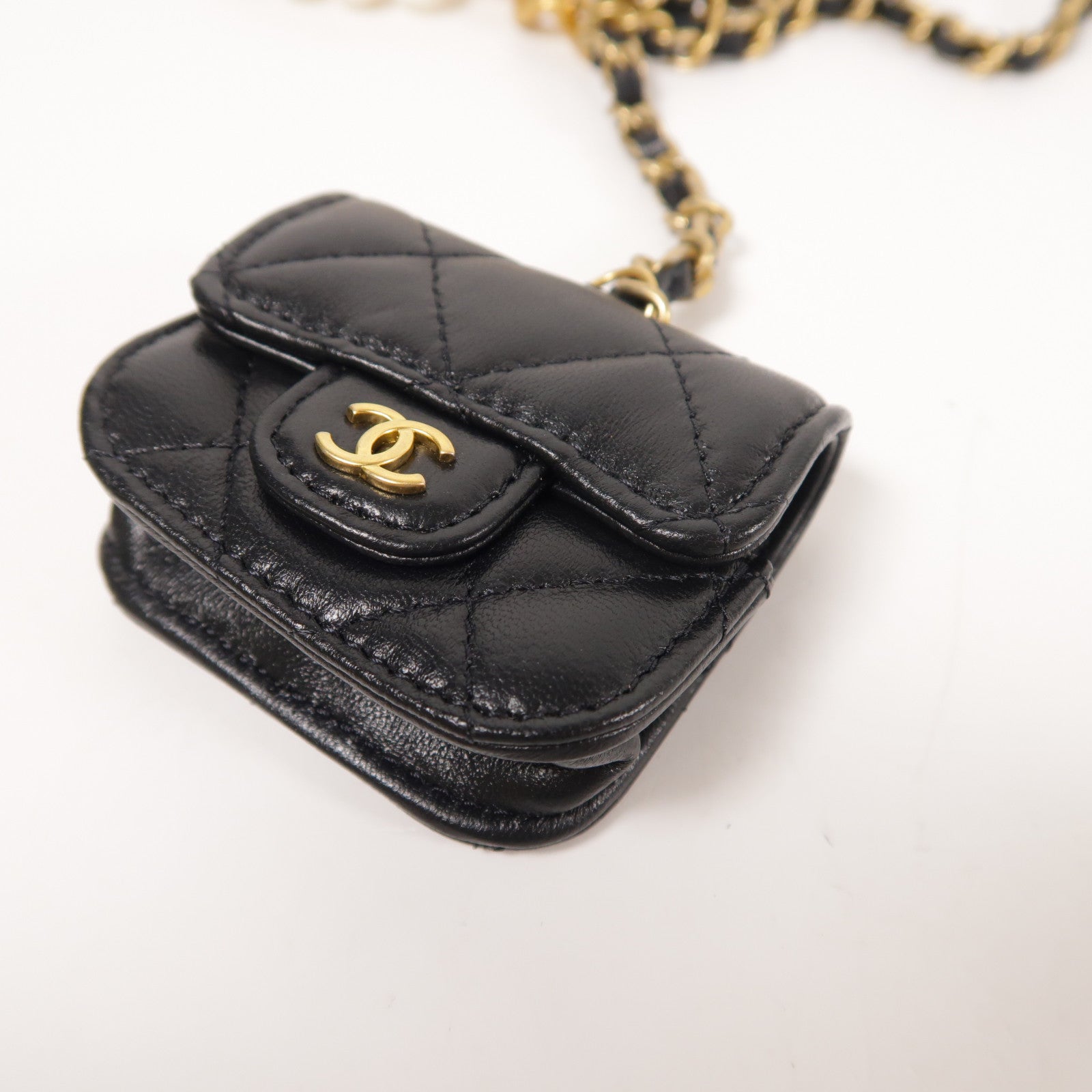 CHANEL 牛皮皮革Hand Bag金扣鏈帶手挽袋