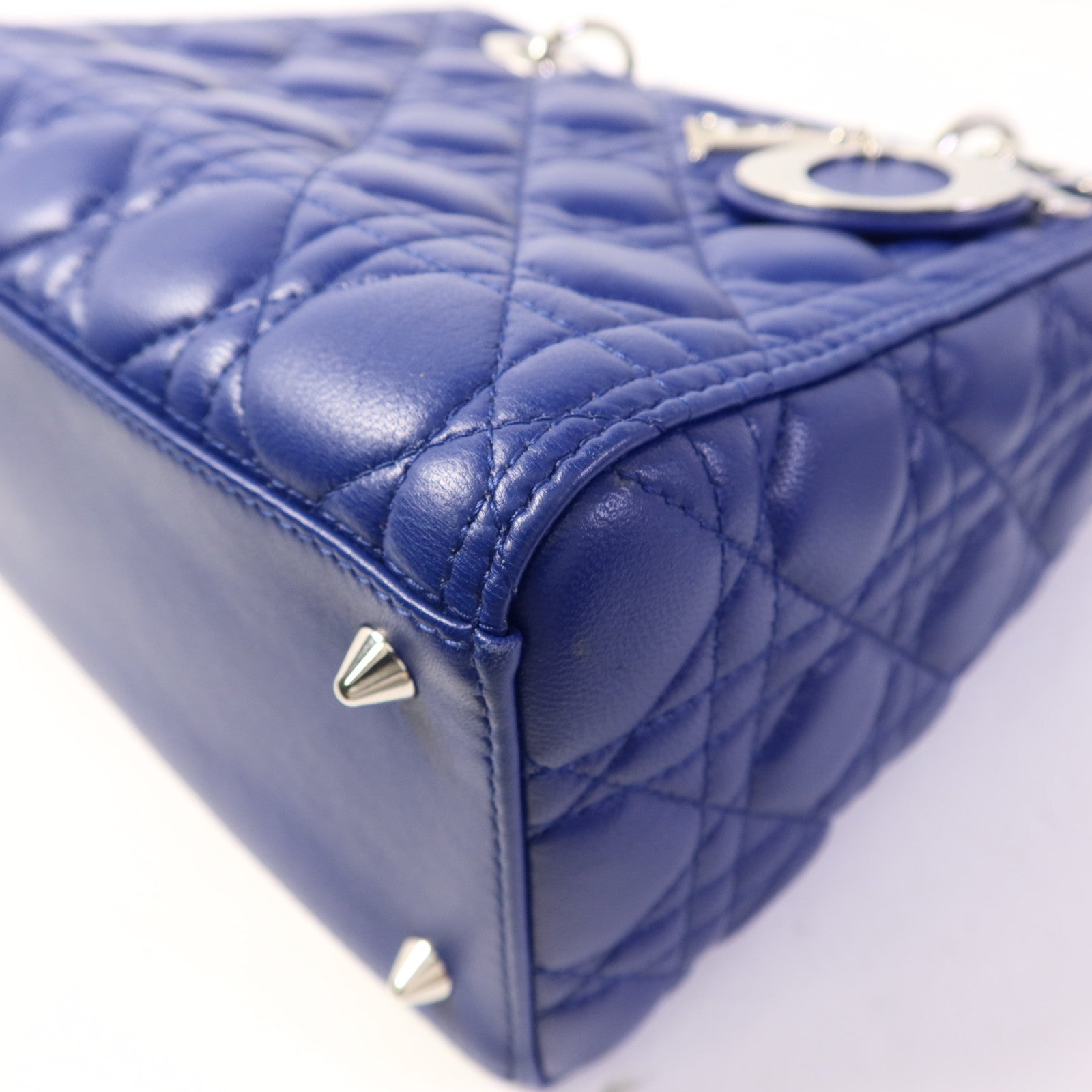 Dior 羊皮皮革Lady Dior銀扣手挽肩背兩用袋