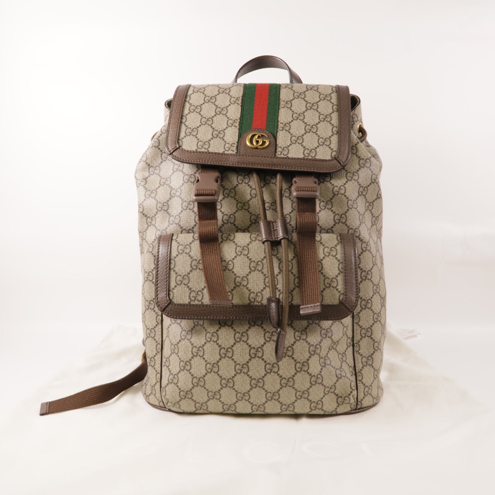 GUCCI 塗層帆布GG Supreme Backpack金扣背包