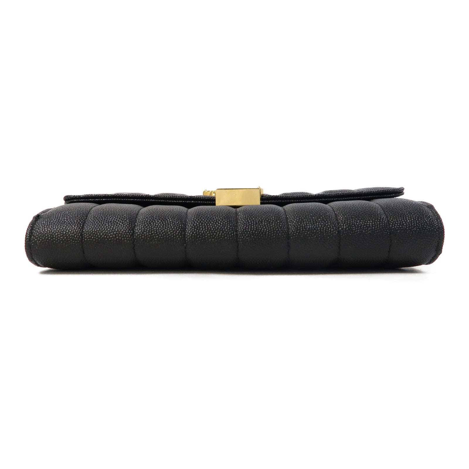 SAINT LAURENT 牛皮皮革Vicky金扣鏈帶肩背袋黑色