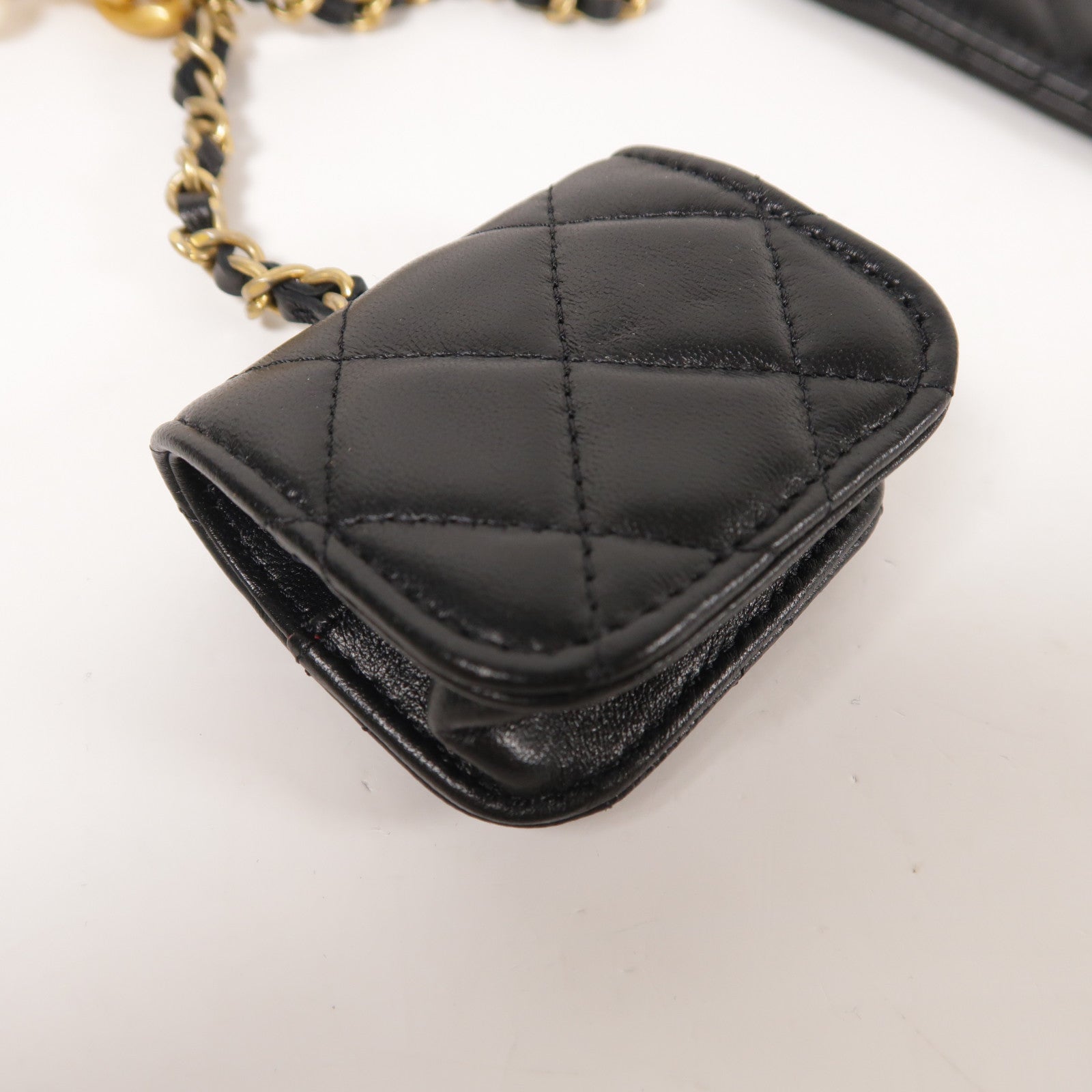 CHANEL 牛皮皮革Hand Bag金扣鏈帶手挽袋