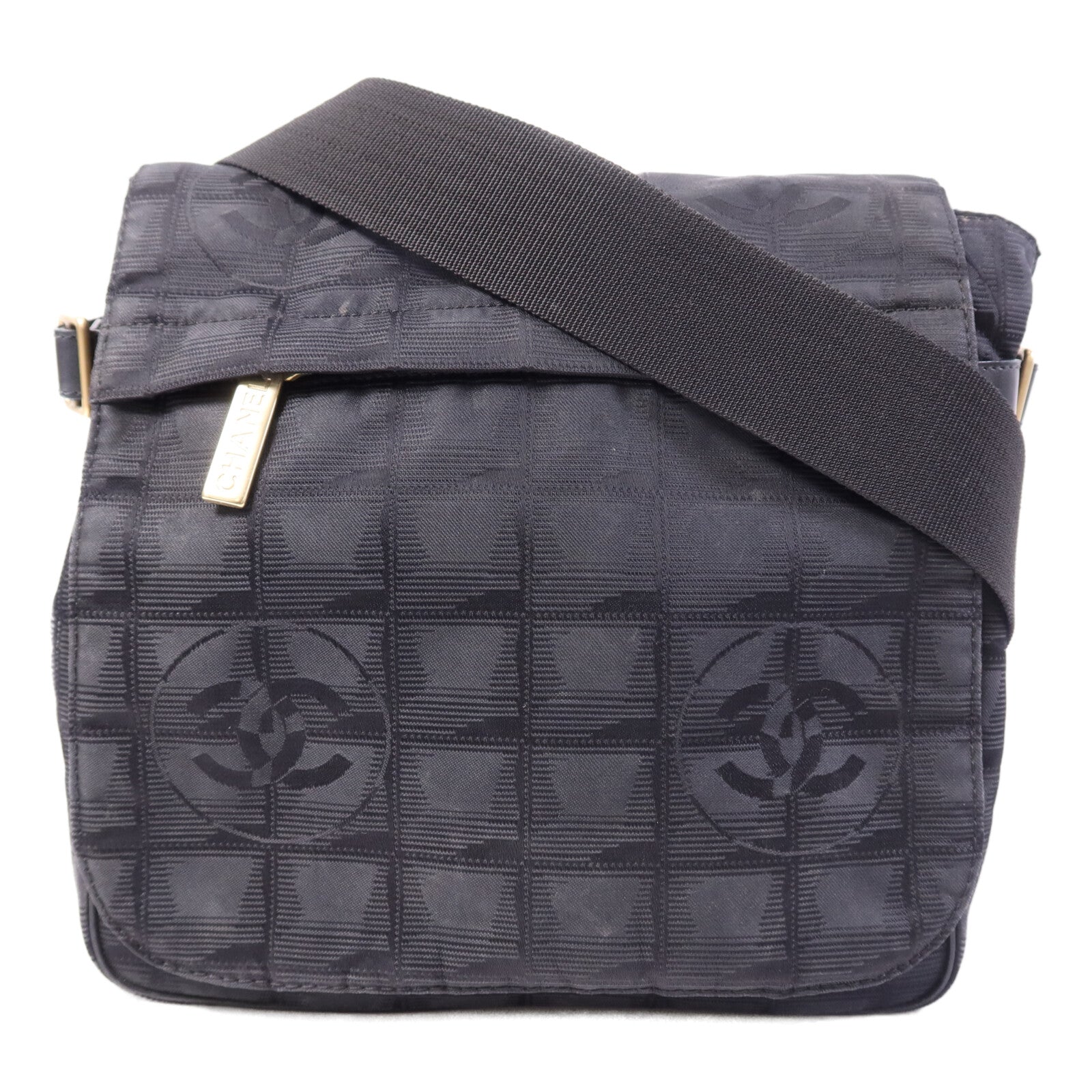 CHANEL 尼龍Travel Line金扣肩背袋