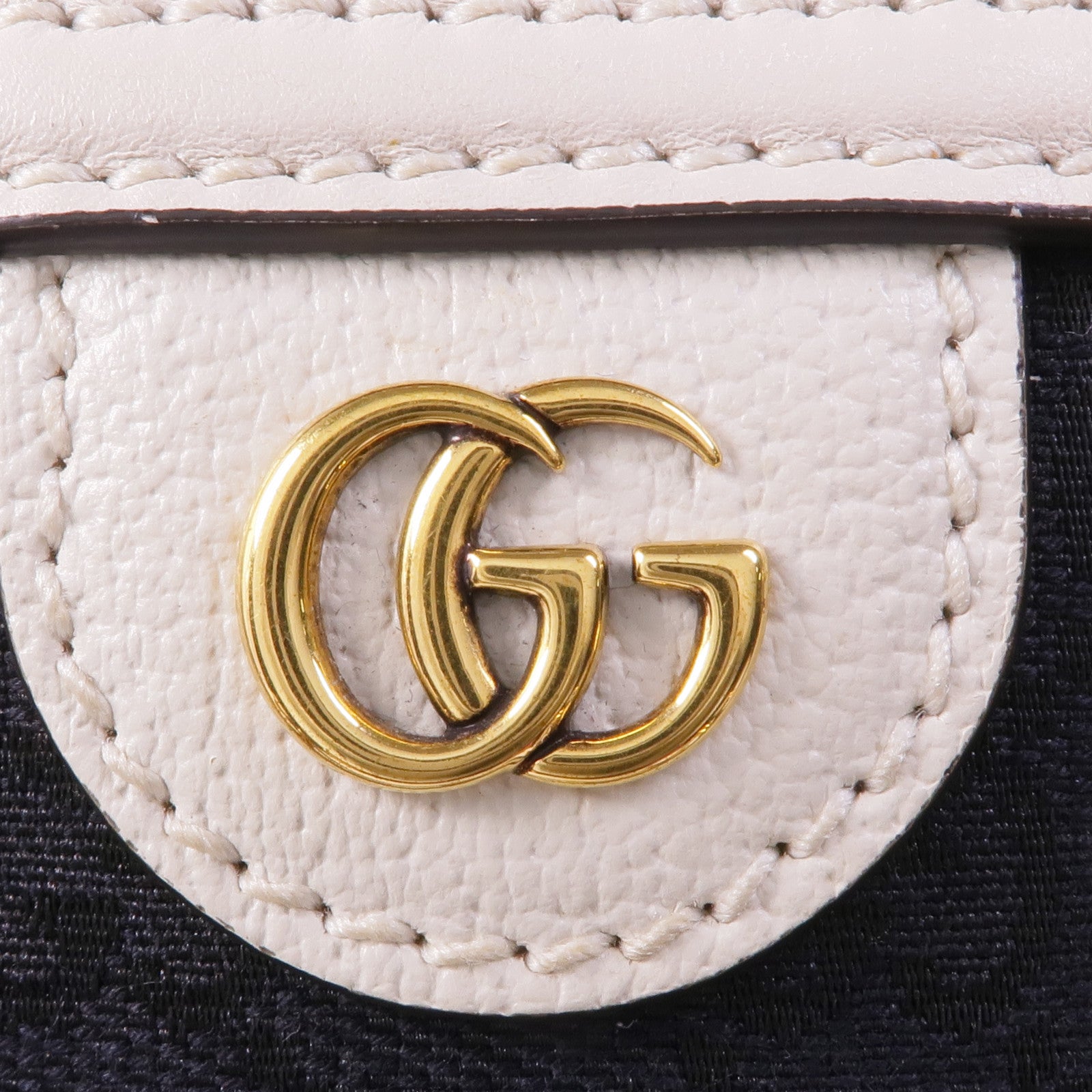 GUCCI 帆布/牛皮皮革2 Way Shoulder金扣手挽肩背兩用袋