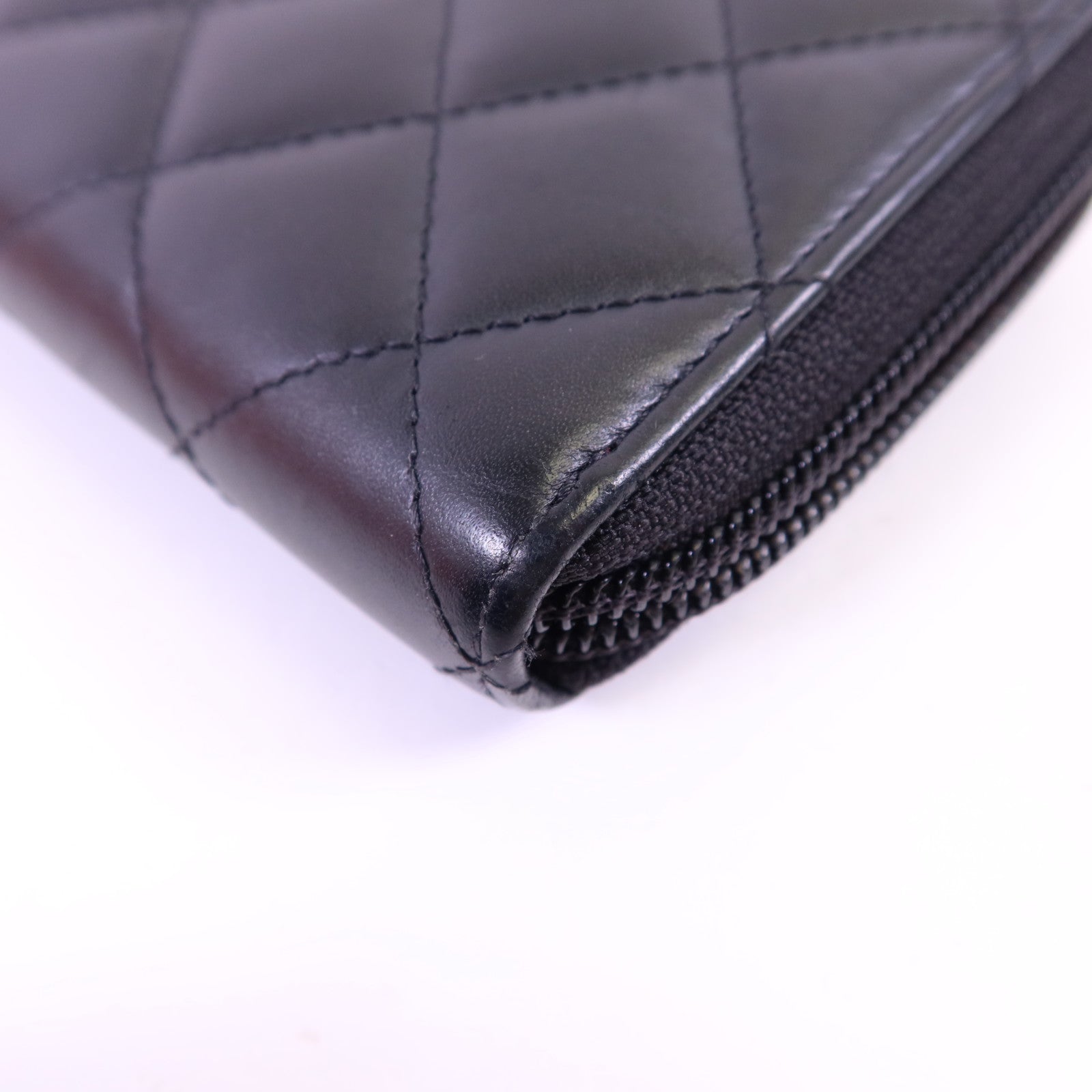 CHANEL 【激減優惠】牛皮皮革Cambon Wallet銀扣長錢包