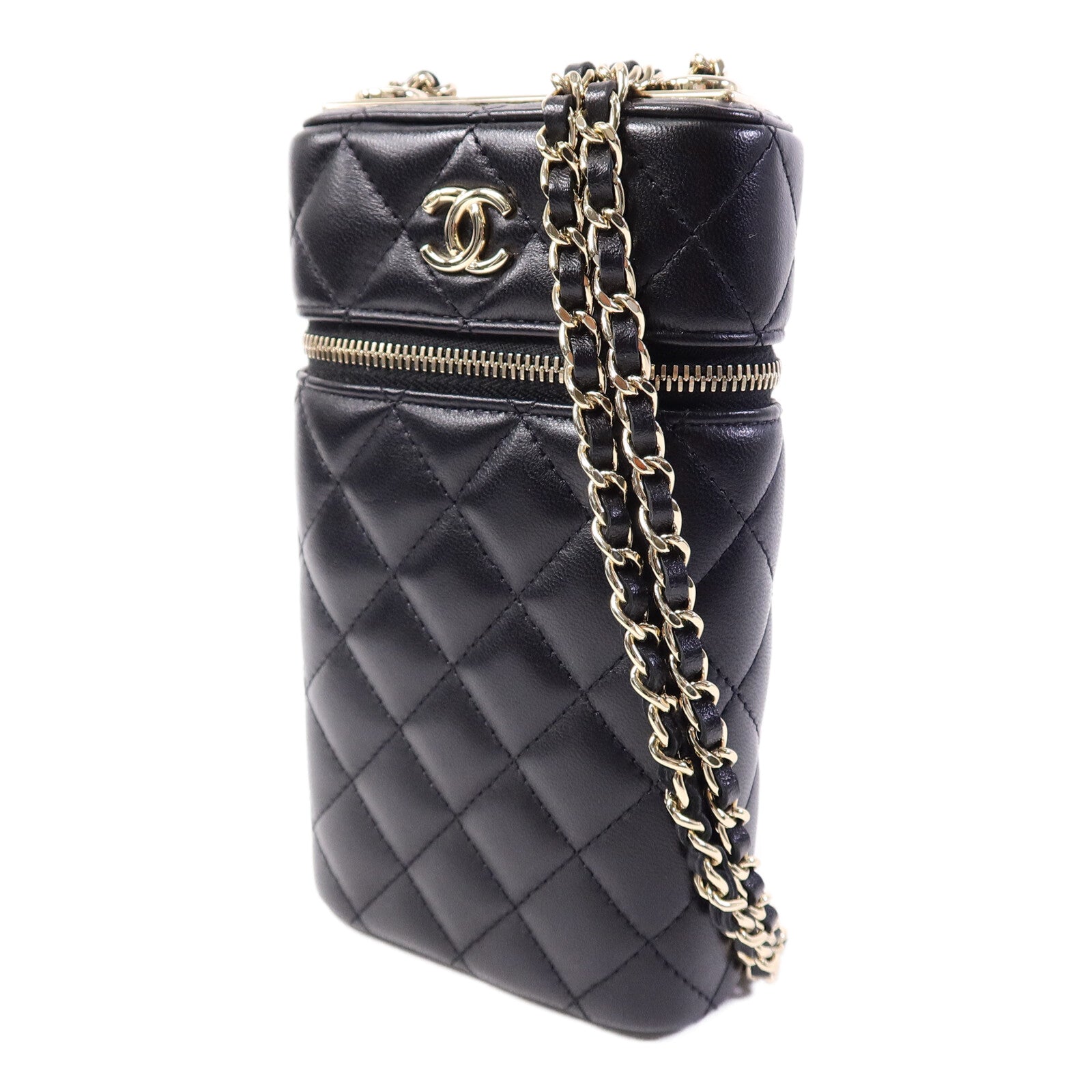 CHANEL 羊皮皮革Trendy CC Phone Bag鏈帶肩背袋
