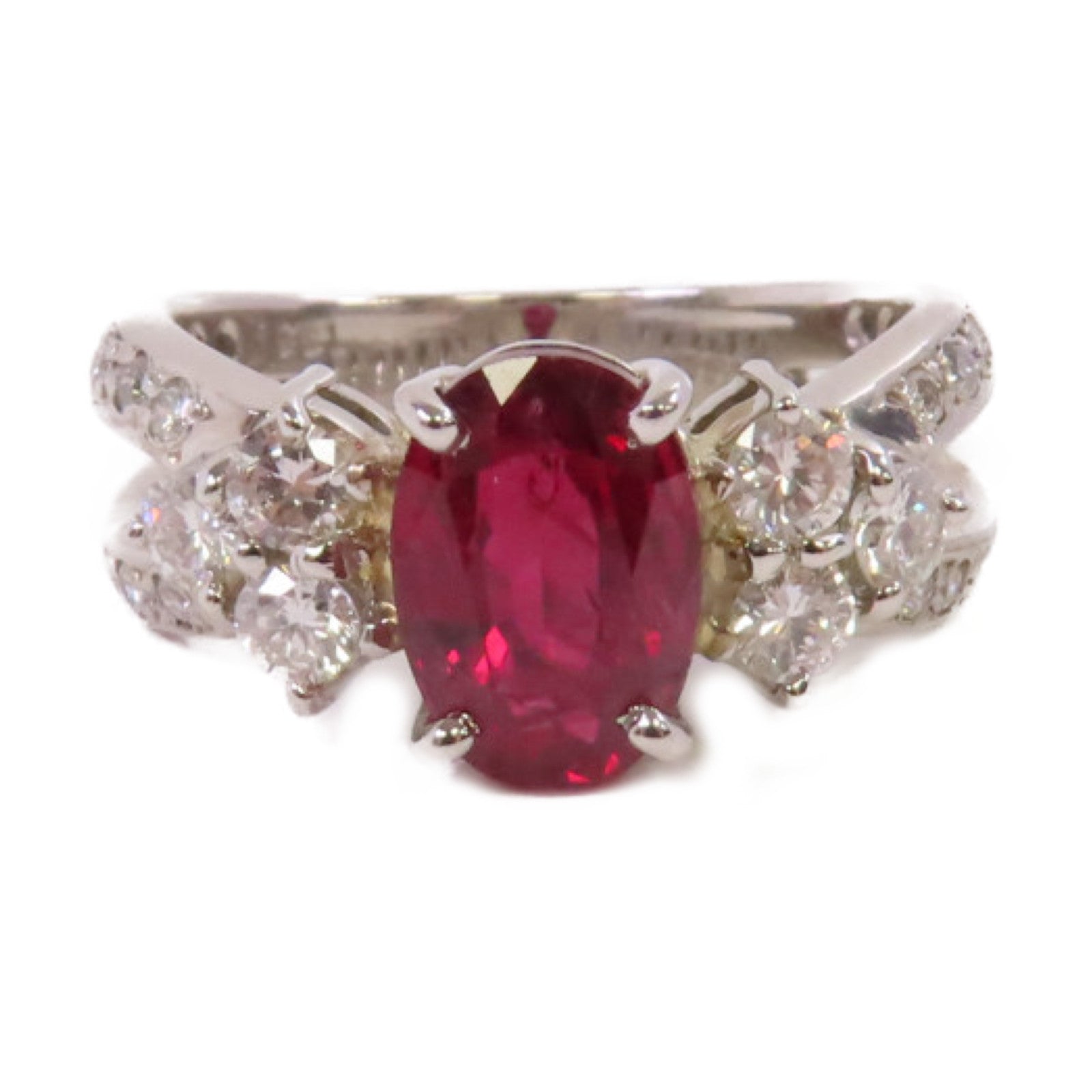 JEWELRY 【激減優惠】PT900鉑金/1.961ct紅寶石/0.70ct鑽石Ruby Diamond Ring戒指US#6.25