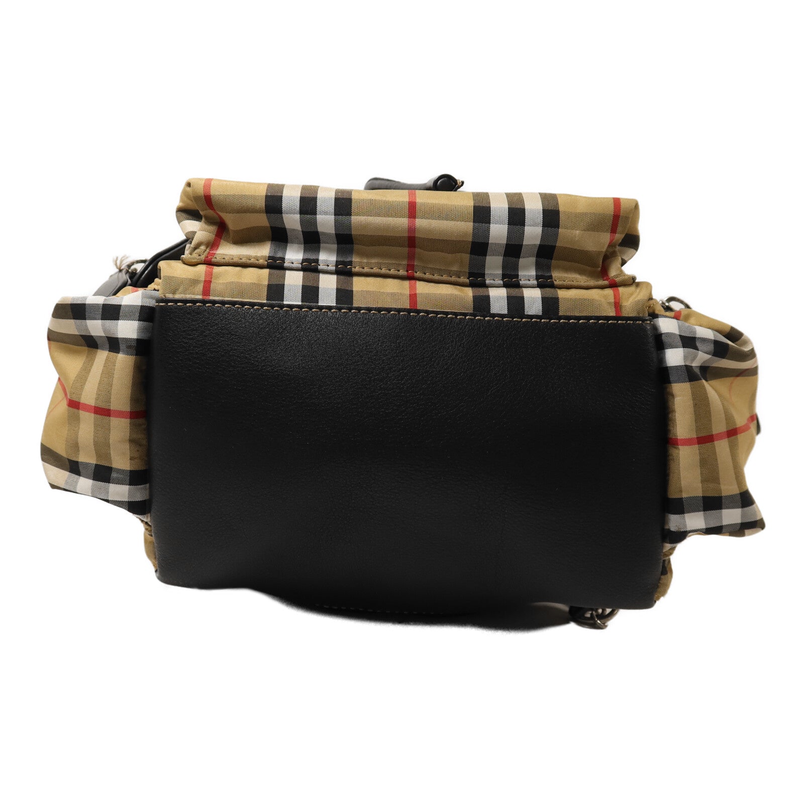 BURBERRY 棉質/尼龍Rucksack銀扣鏈帶背包