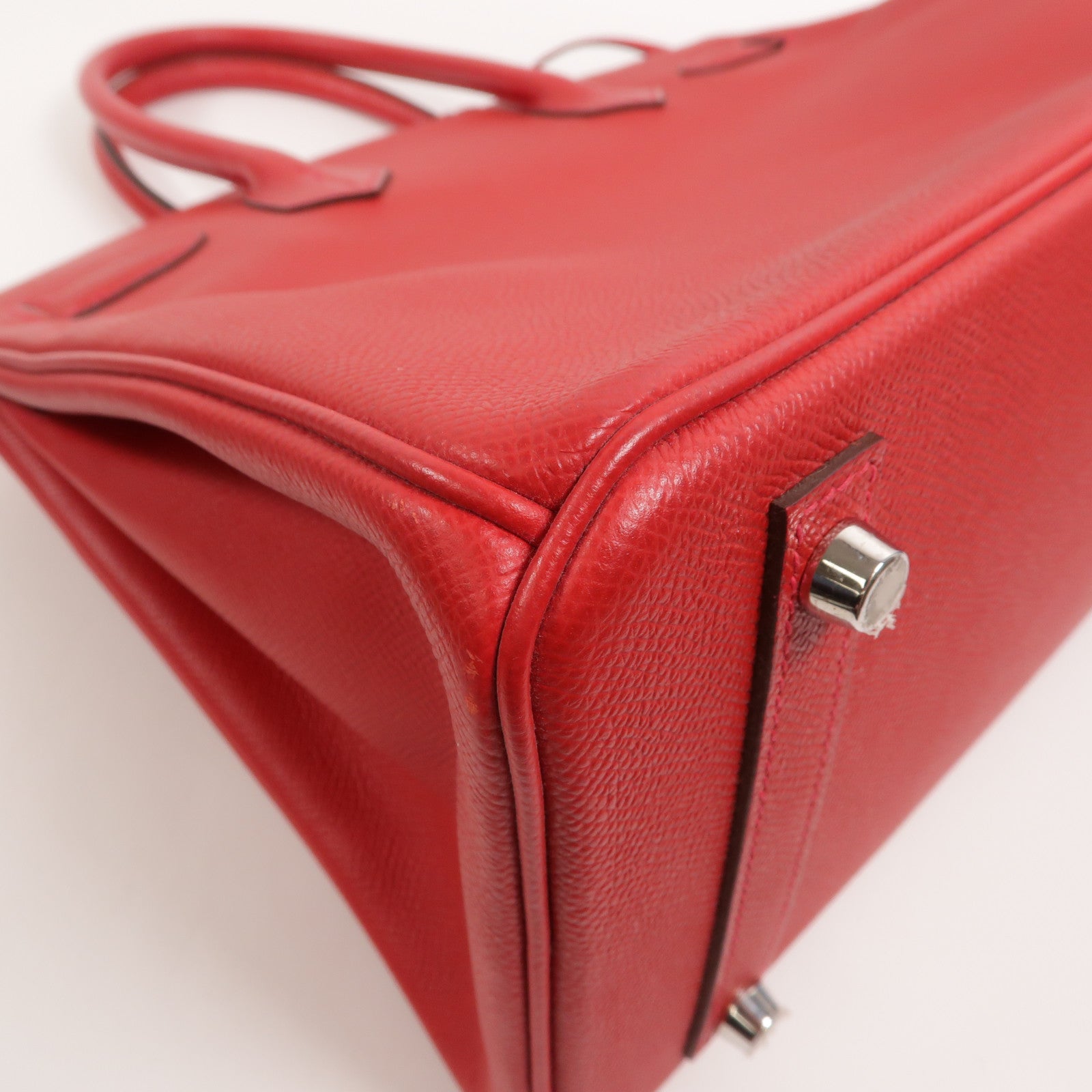 HERMES Epsom皮革Birkin 30手挽袋Rouge Casaque