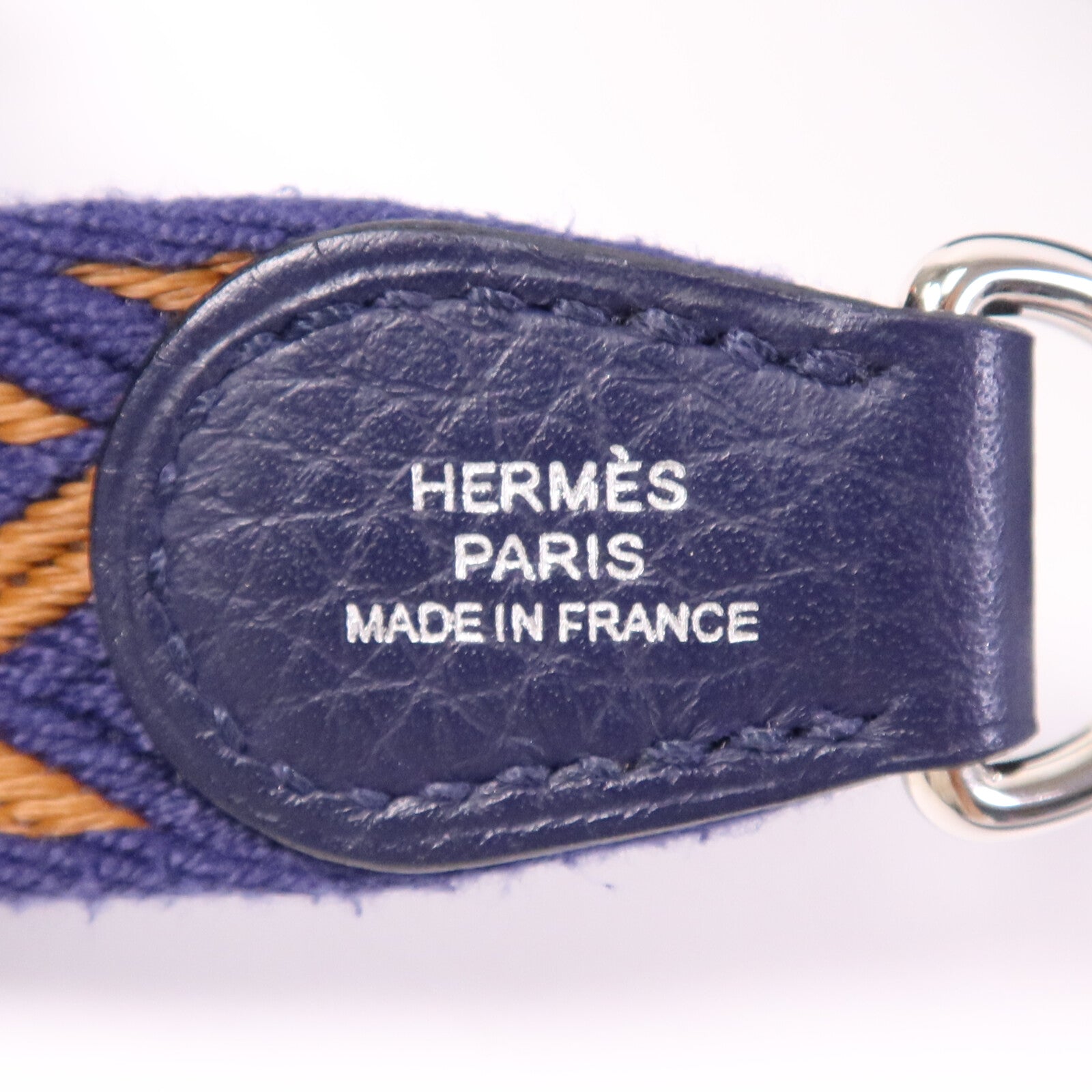 HERMES Clemence皮革Evelyne TPM銀扣肩背袋Bleu Encre