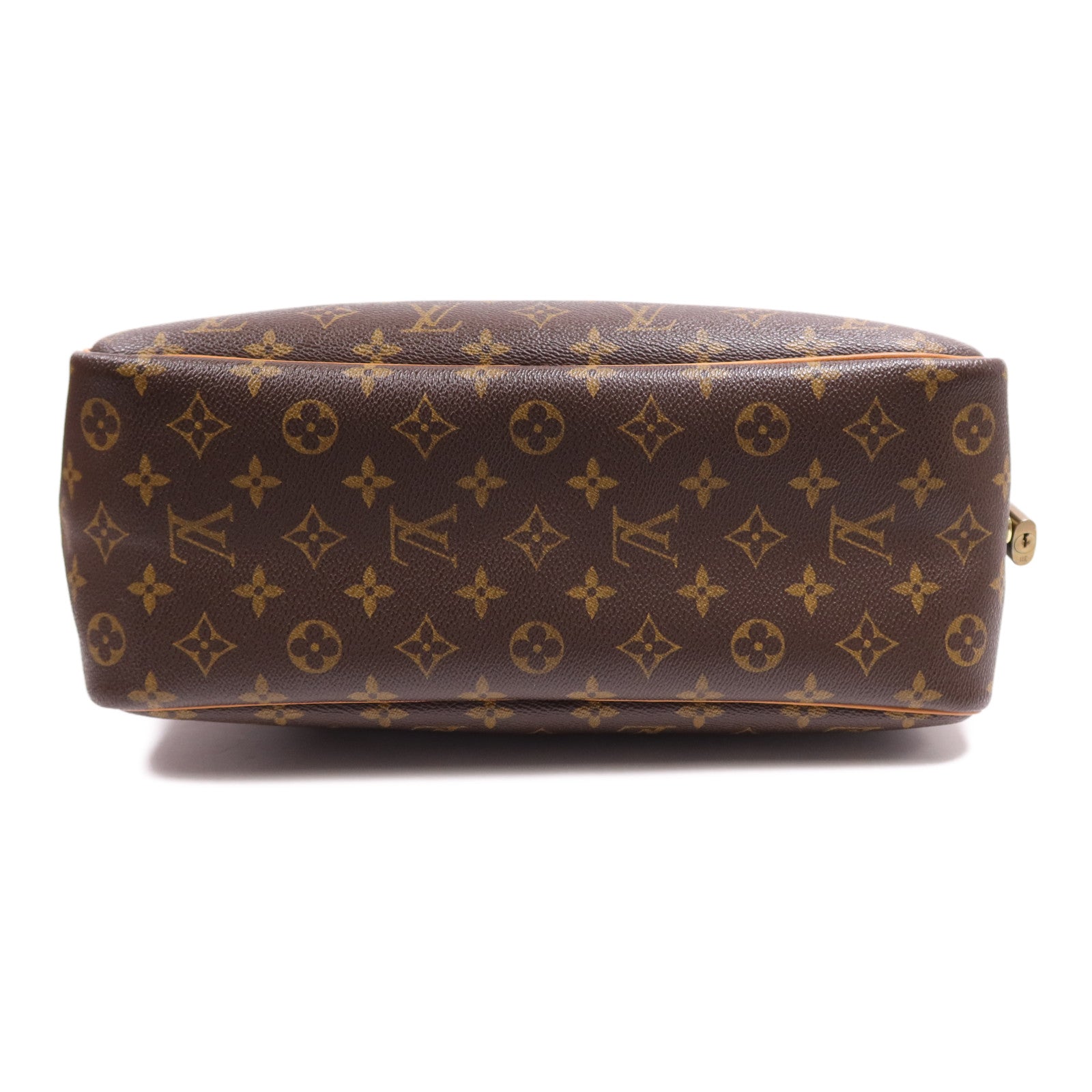 LOUIS VUITTON Monogram Deauville金扣手挽袋棕色