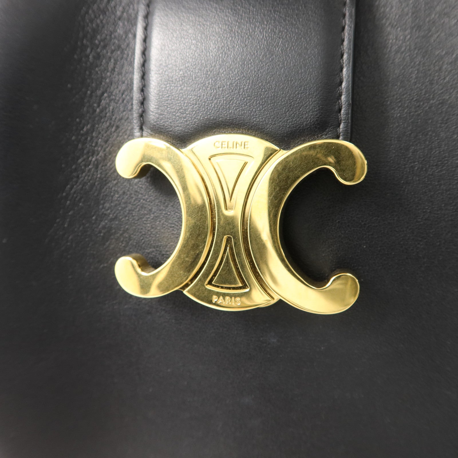 CELINE 牛皮皮革Louise Bucket Medium手挽肩背兩用袋