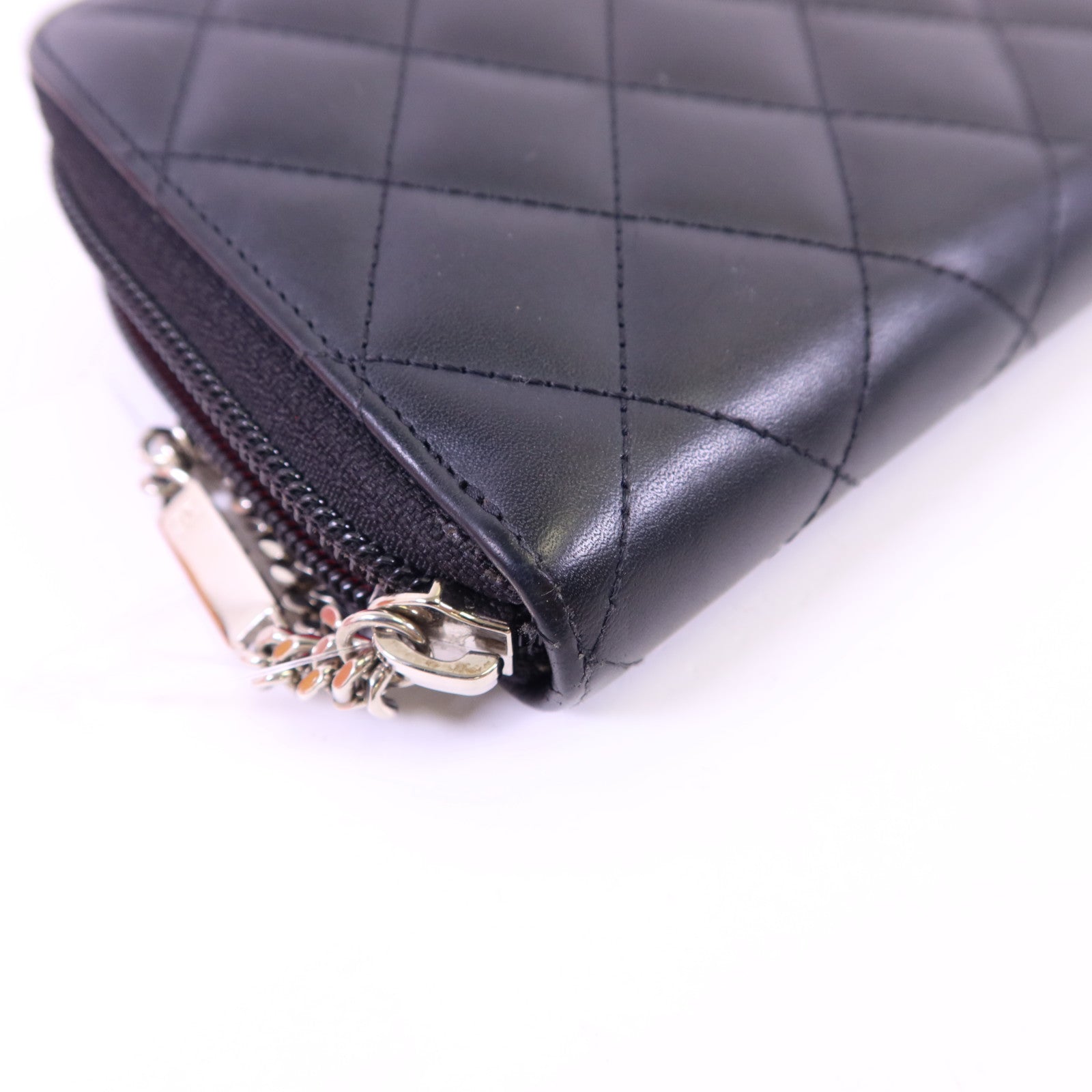 CHANEL 【激減優惠】牛皮皮革Cambon Wallet銀扣長錢包