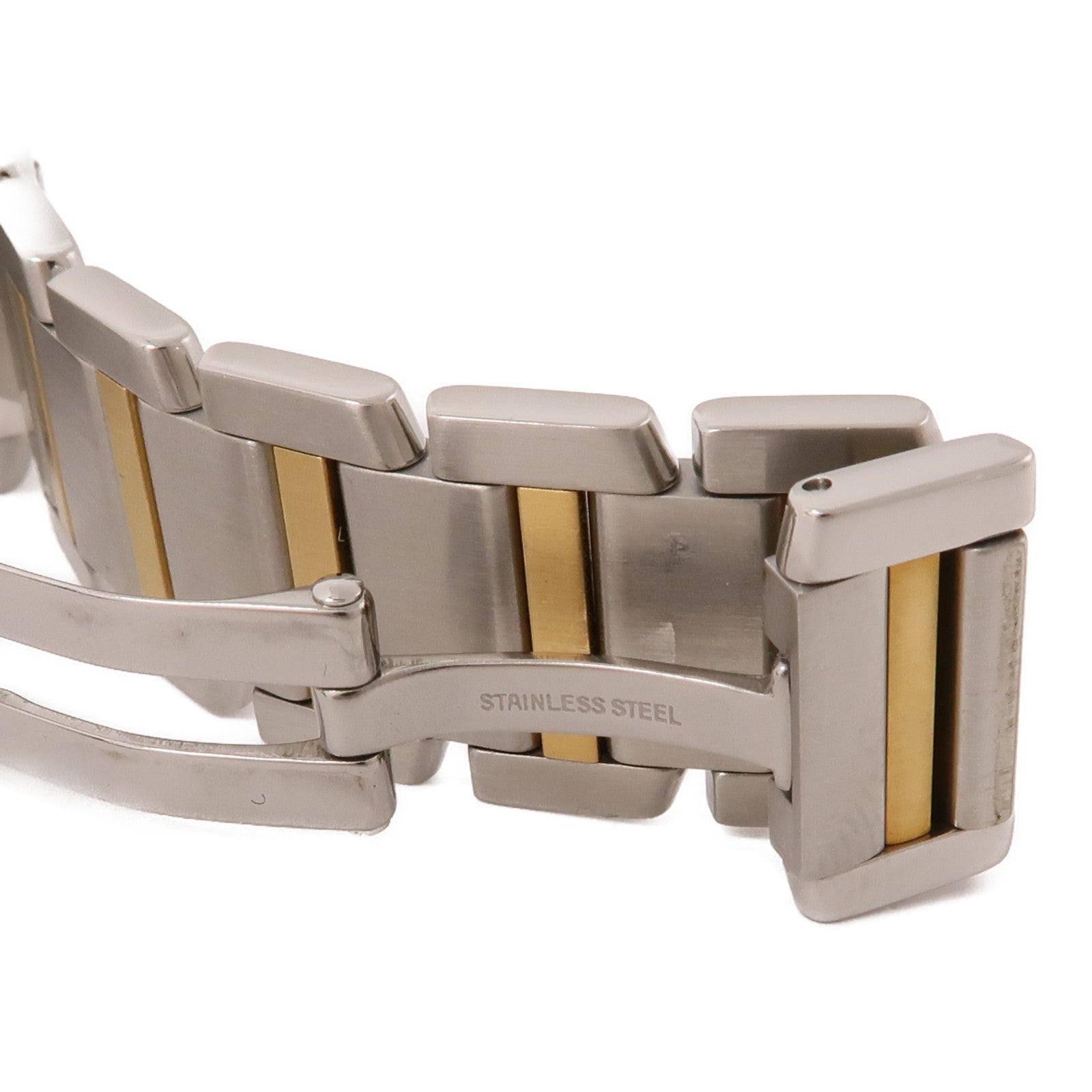 CARTIER Tank Francaise LM 18K黃金/不鏽鋼手錶自動機芯米色