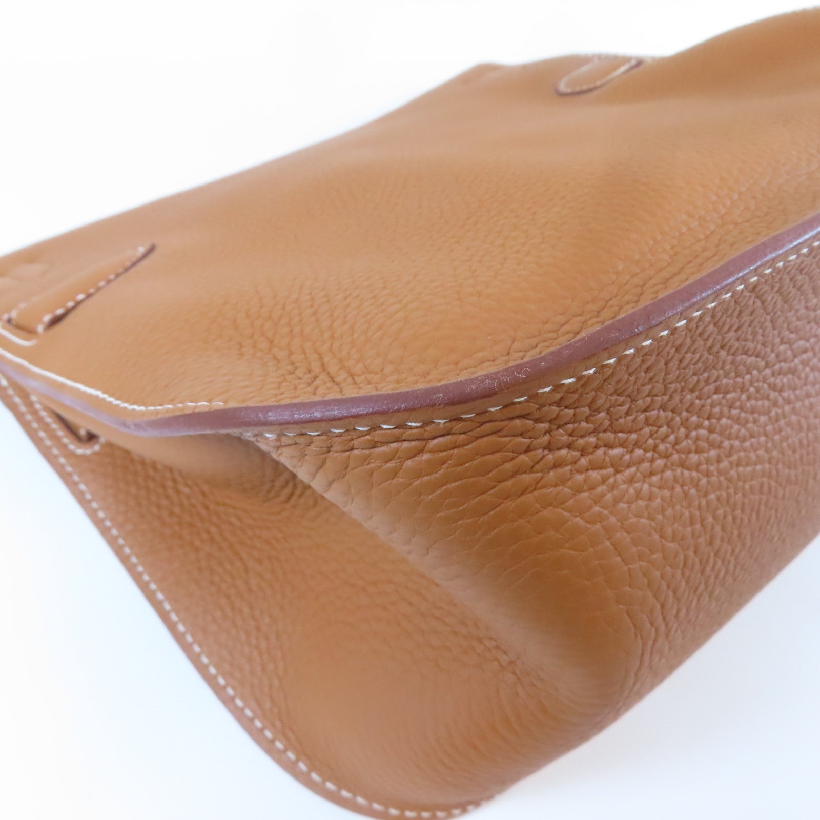 HERMES Clemence皮革Jypsiere 31銀扣肩背袋啡色