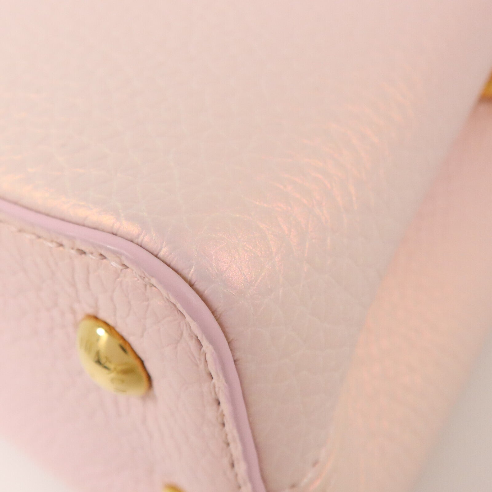LOUIS VUITTON Taurillon Capucines Mini金扣手挽肩背兩用袋