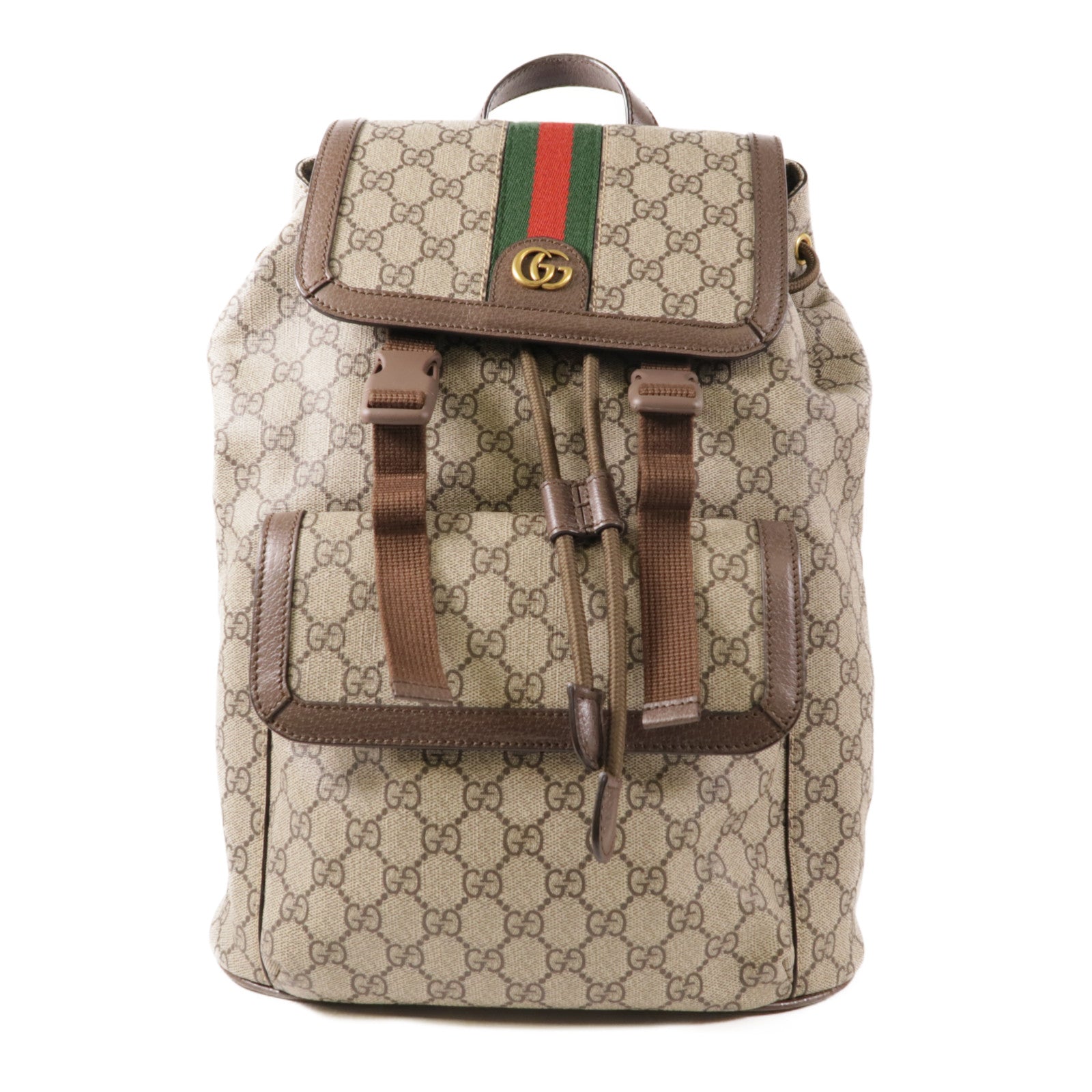 GUCCI 塗層帆布GG Supreme Backpack金扣背包