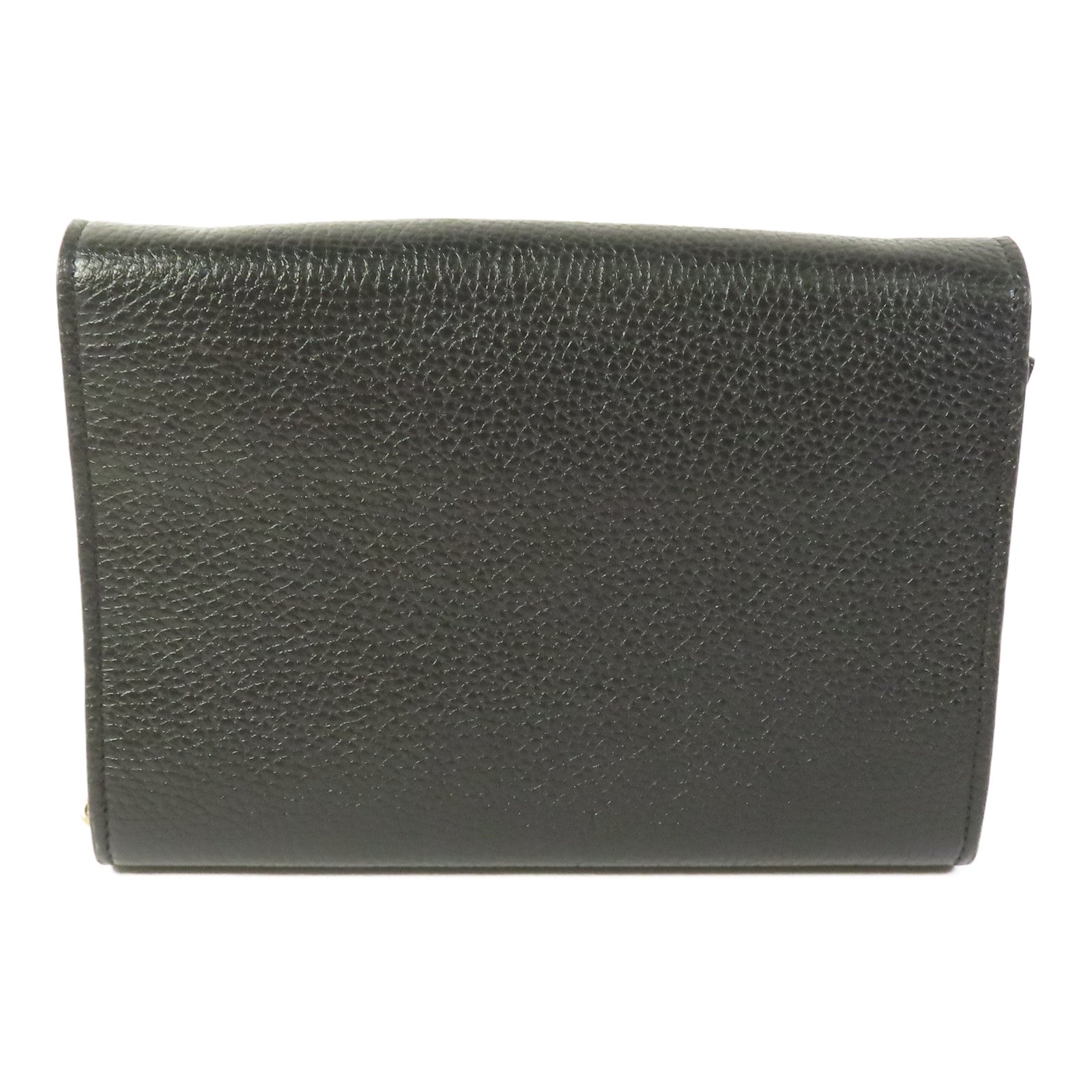 GUCCI GG GHW Chain Shoulder Bag Calfskin Leather Black