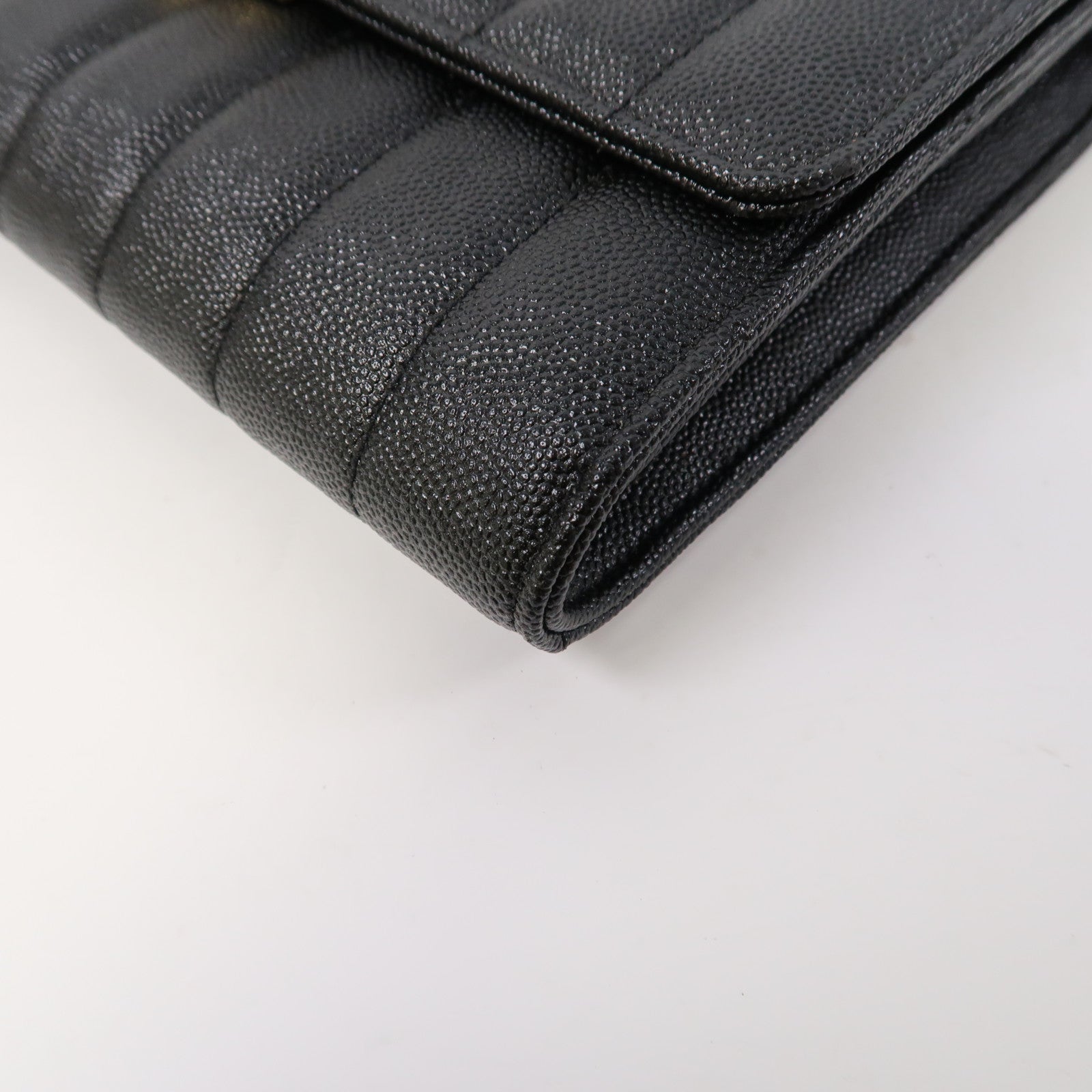 SAINT LAURENT 牛皮皮革Vicky金扣鏈帶肩背袋黑色